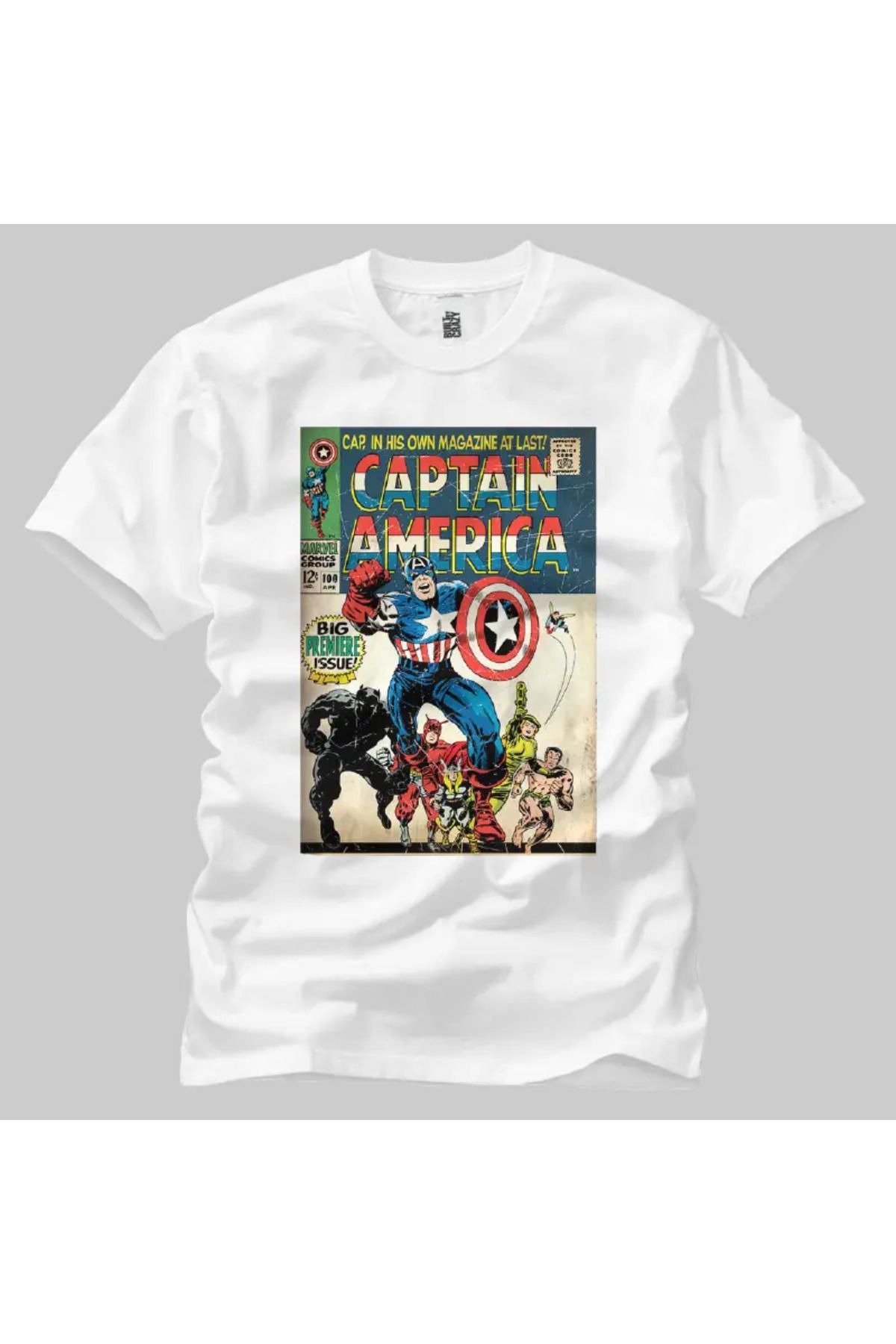 Built By Crazy Captain America Cover Big Premiere Unisex Tişört