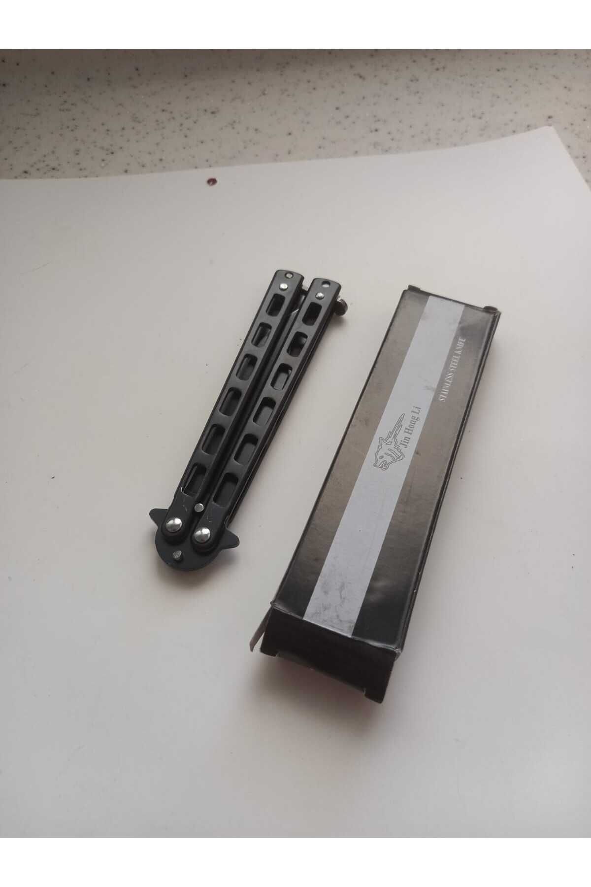 Tactical Line 21 cm Paslanmaz Çelik Siyah Kelebek Kamp Kolleksiyon