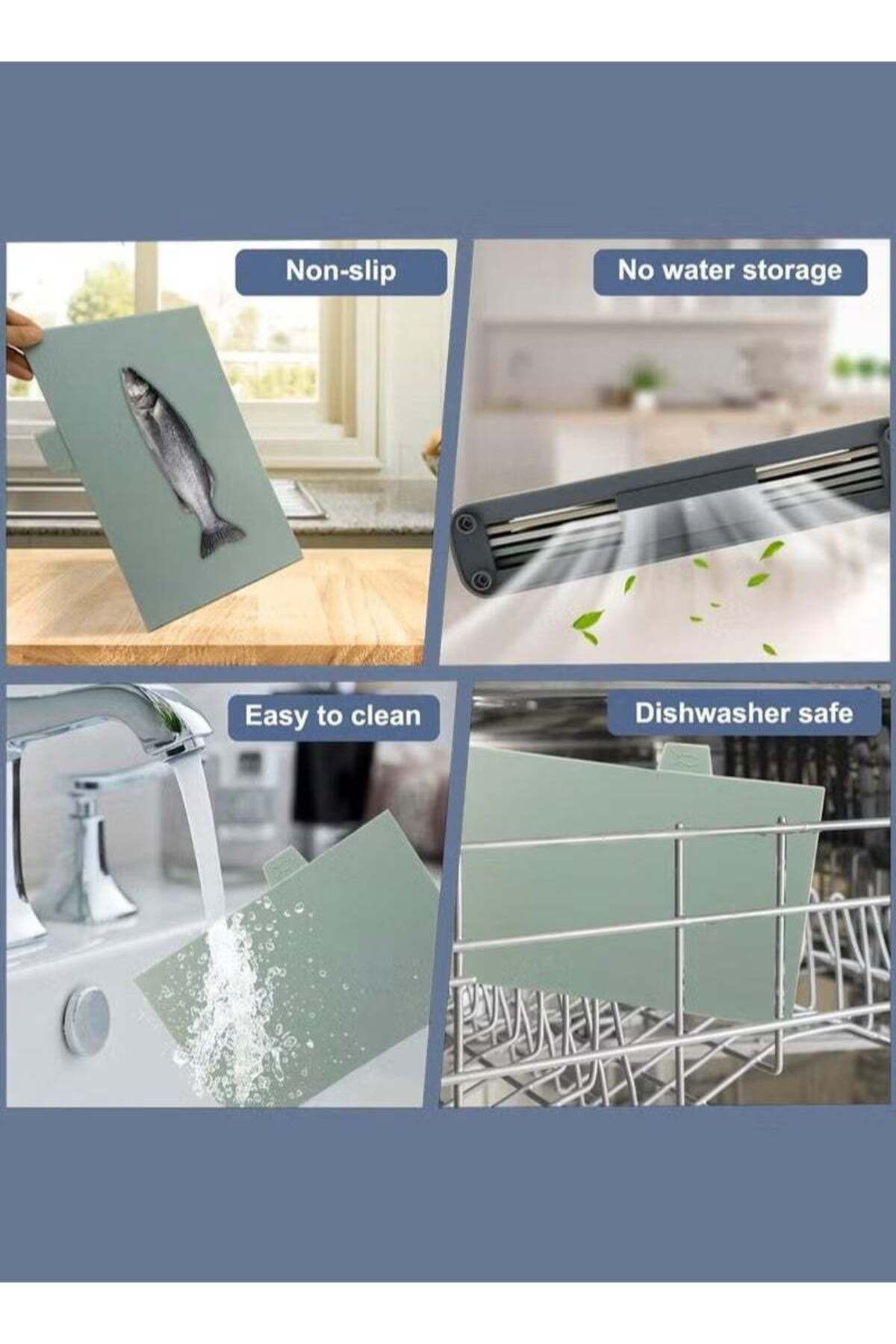 COOYA-4 PCS Cutting Board,with Holder and Index Color Coded,Preventing Cross Contamination 6
