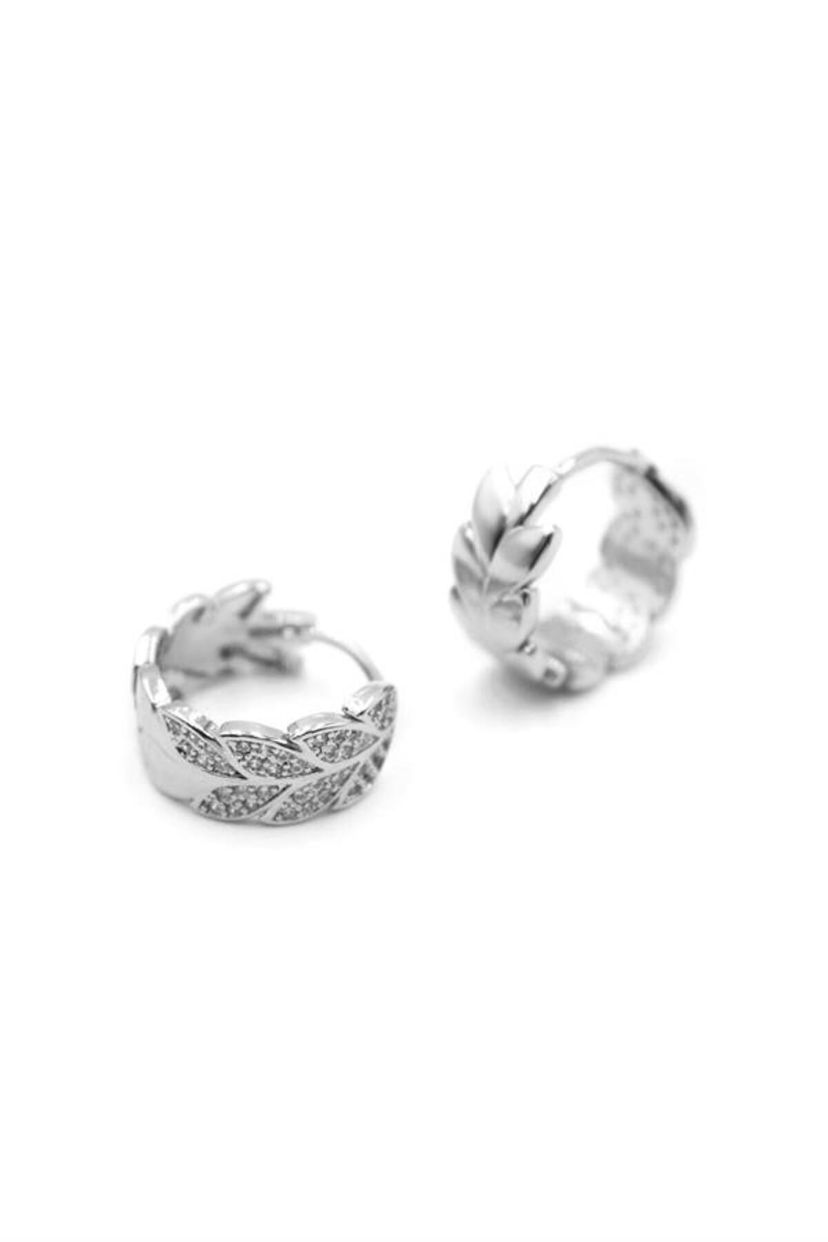 MR RZN STORE-Jewelled Hoop Earrings - Silver 2