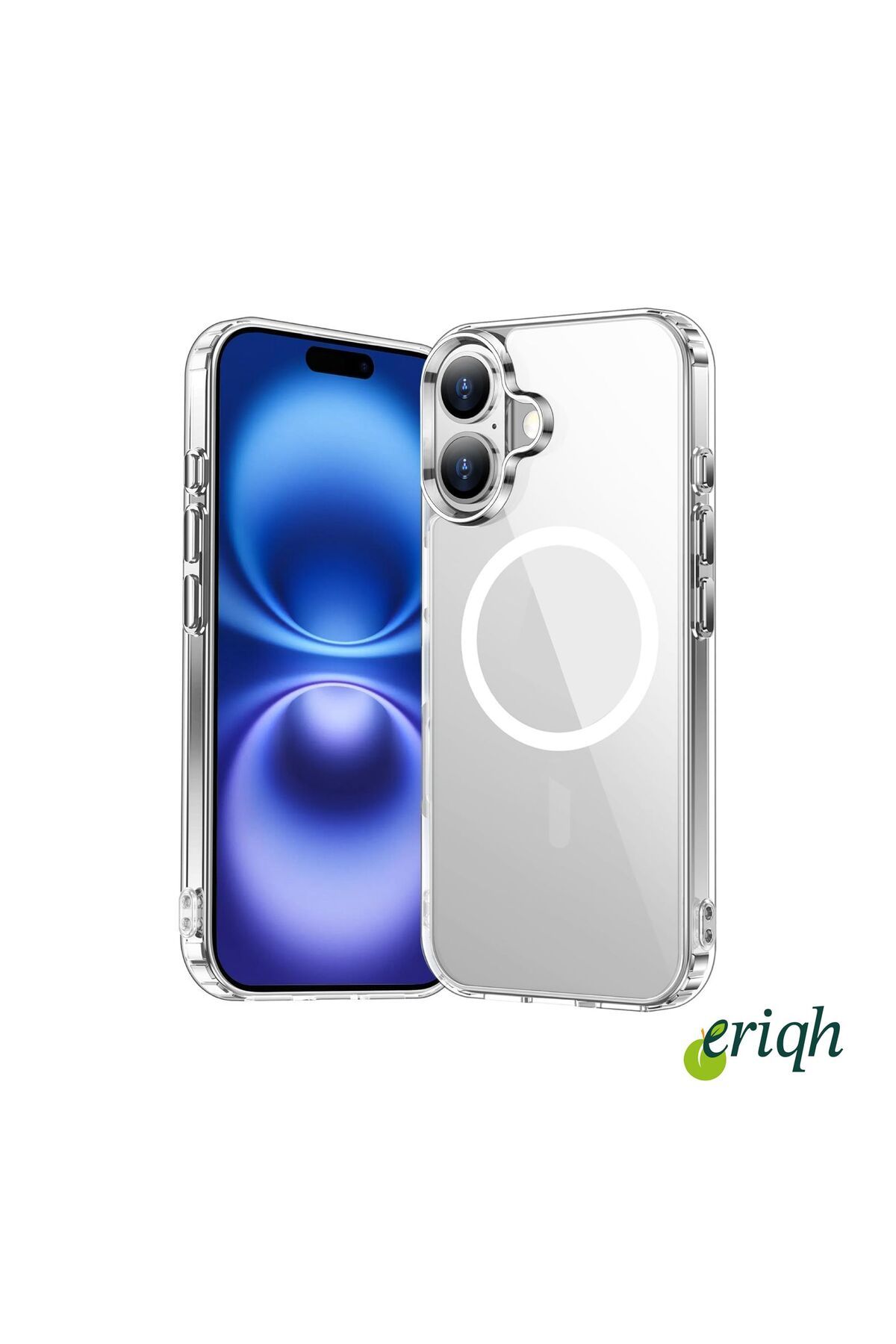 eriqh Apple iPhone 16 plus Uyumlu Kılıf Magsafe Kablosuz Şarj Destekli Sert Şeffaf Kapak