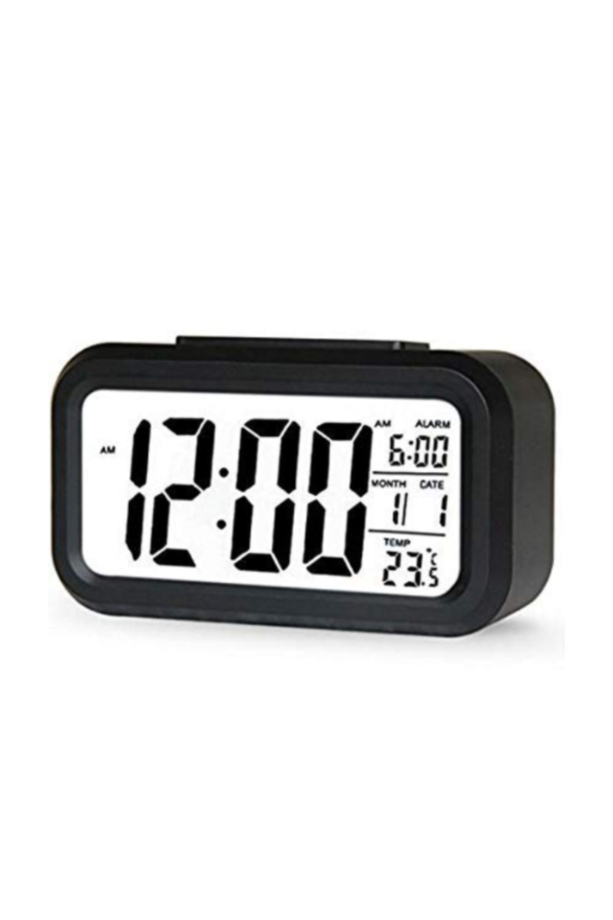 MACON-Optically Controlled LCD Alarm Clock with Light Sensor, Temperature Display & Snooze 3