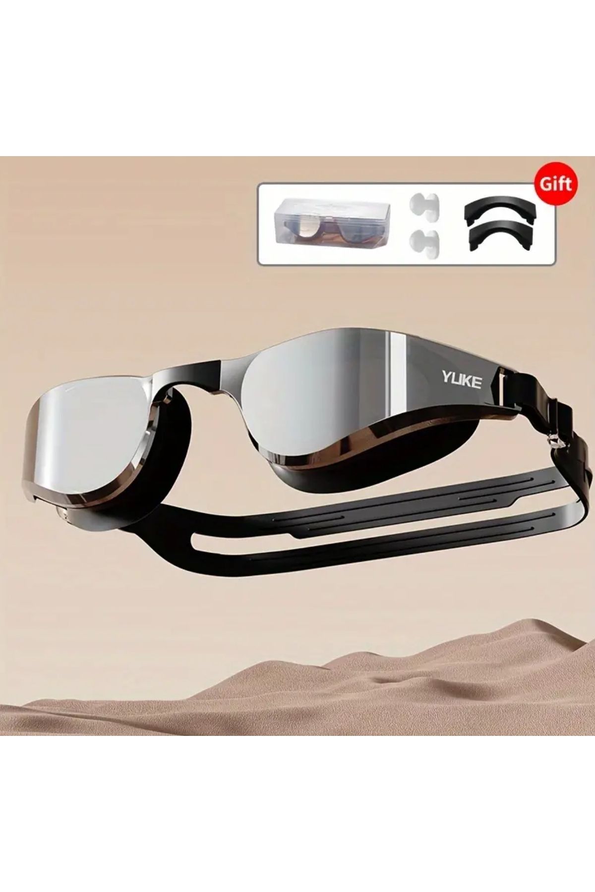 glasses accessory Yüzme gözlüğü silikon hd netlik su geçirmez anti-sis yüzme gözlüğü siyah