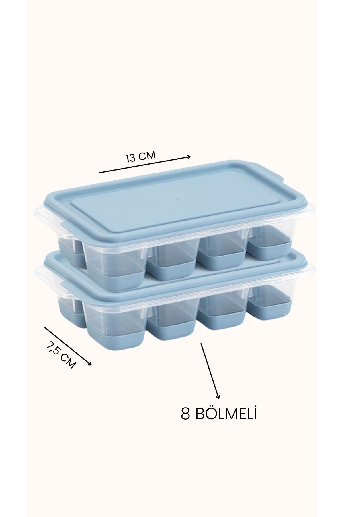 BAGER MARKET-2-Piece Mini Silicone Ice Mold - 8 Compartment Ice Cube Container - Easy to Use 2
