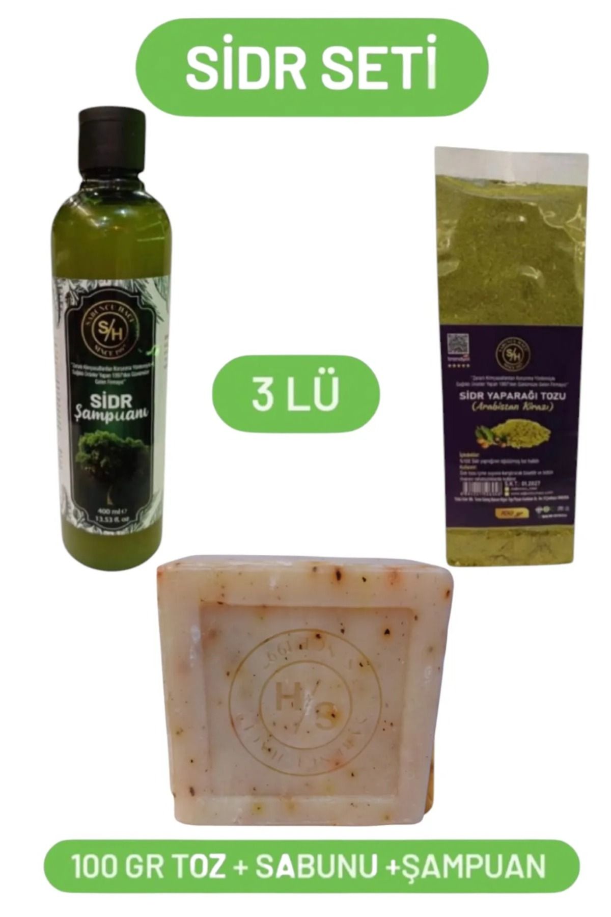 Home Sidr seti orijinal sidr sabunu +400 ml sidir şampuanı +100 gr sidr tozu manevi etkili terapi set