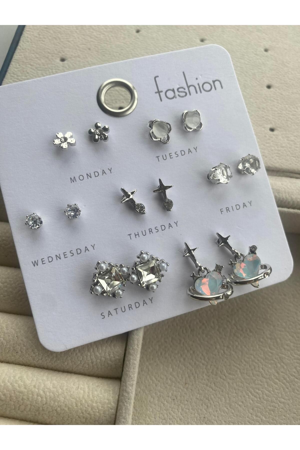 Modadiro Çelik Küpe Seti, Küpe Seti, Shining Heart Silver