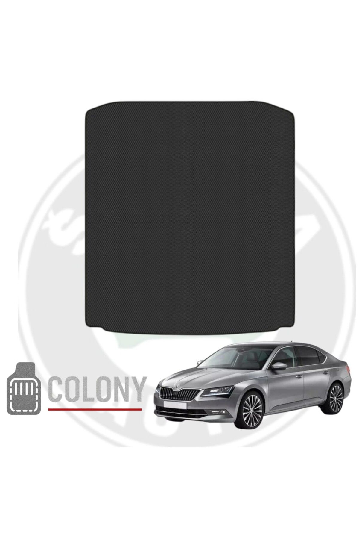 COLONY Skoda Superb (B8) 2015-2024 Hücreli Premium Eva Oto Bagaj Paspası & Bagaj Havuzu Siyah