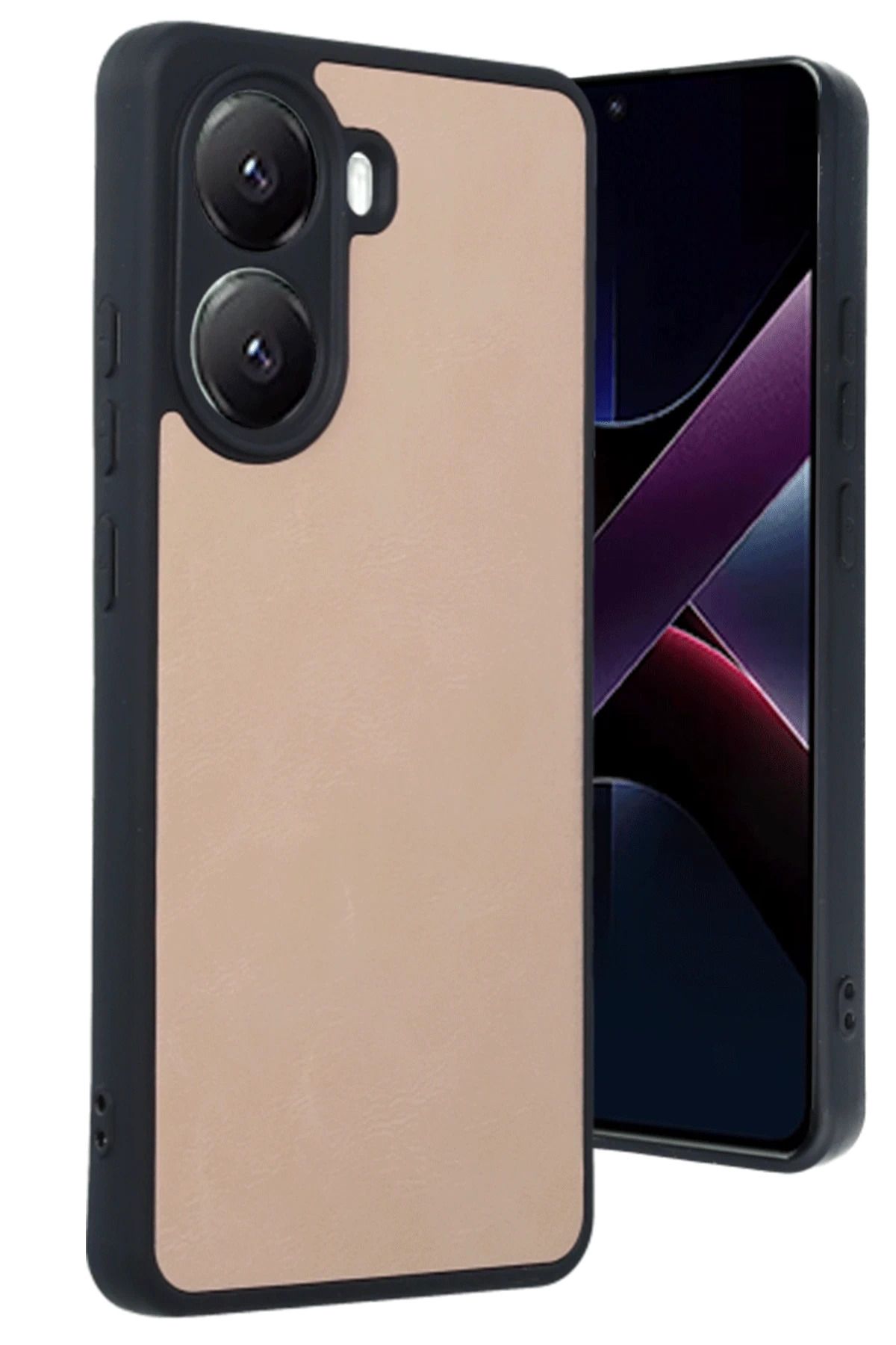 NewFace Xiaomi Poco X7 Pro Kılıf Aras Deri Kapak - Pudra MRAYD