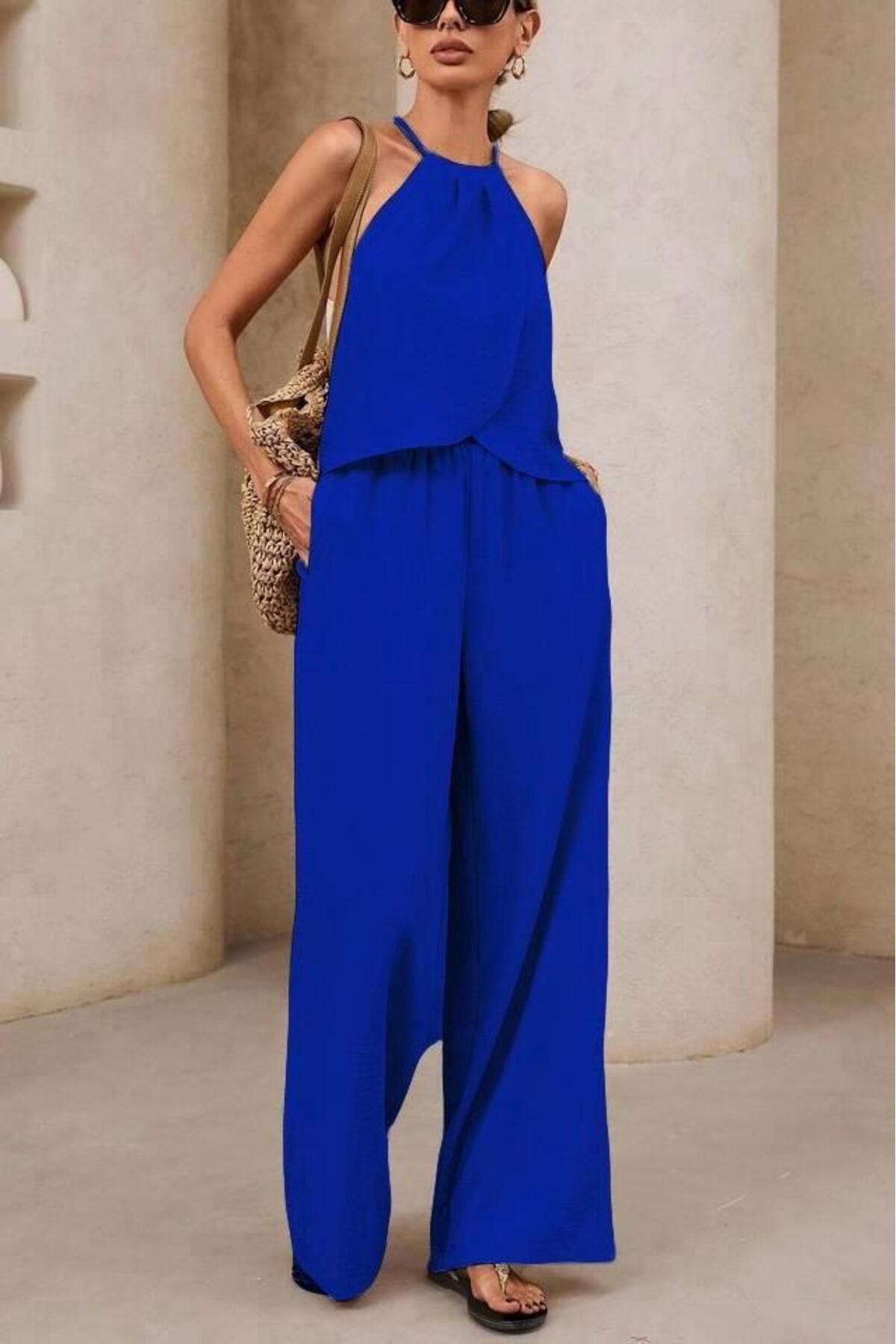 bb butik basic Bluz - Pantolon Takım (Kolay Ütü) JK8854
