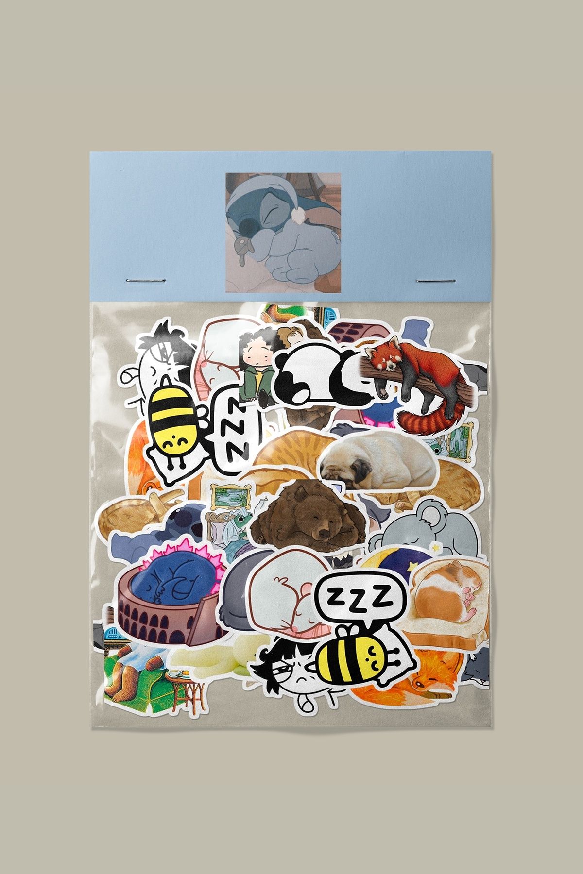 dadi ramba Uykucu Sticker paketi -Bullet Journal - Ajanda -Laptop Etiket Çıkartma