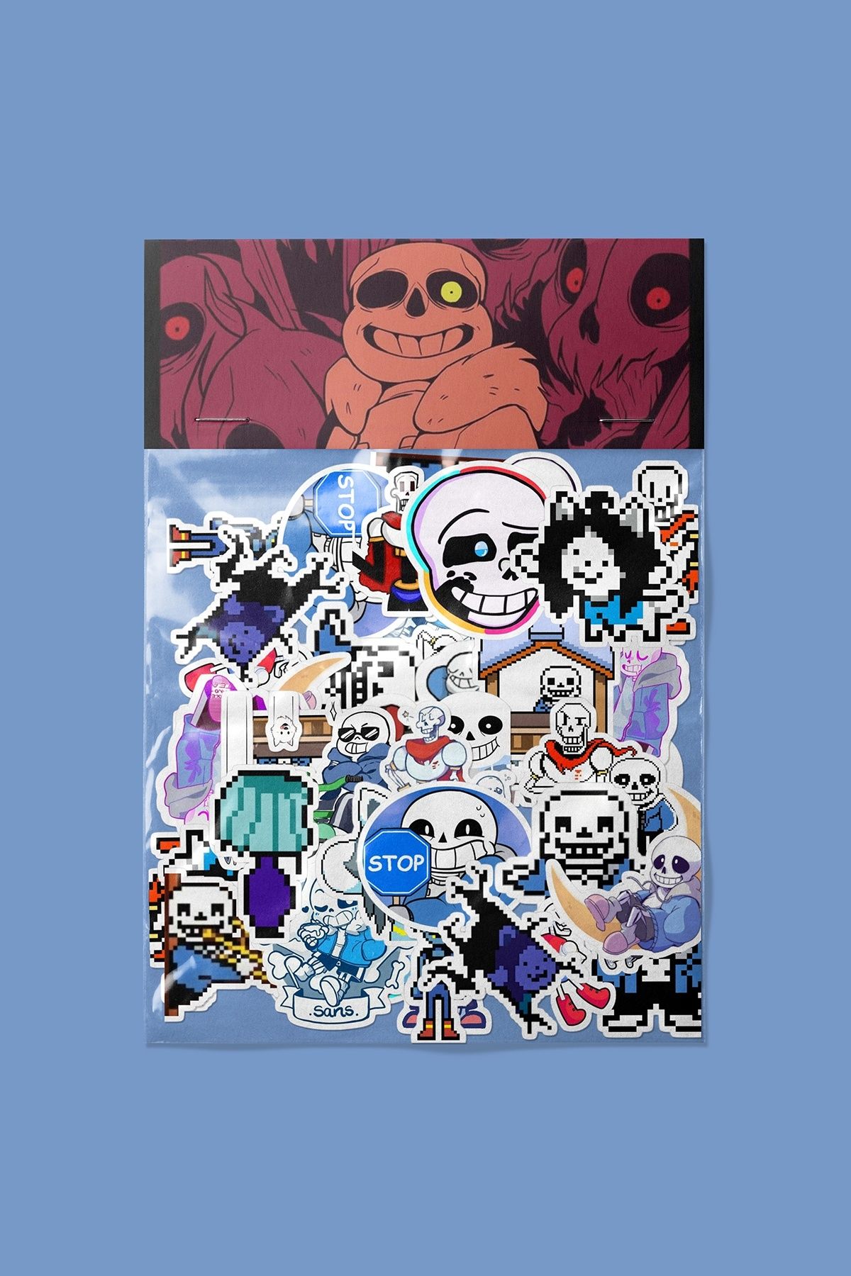 dadi ramba Undertale Sans Sticker paketi -Bullet Journal - Ajanda -Laptop Etiket Çıkartma