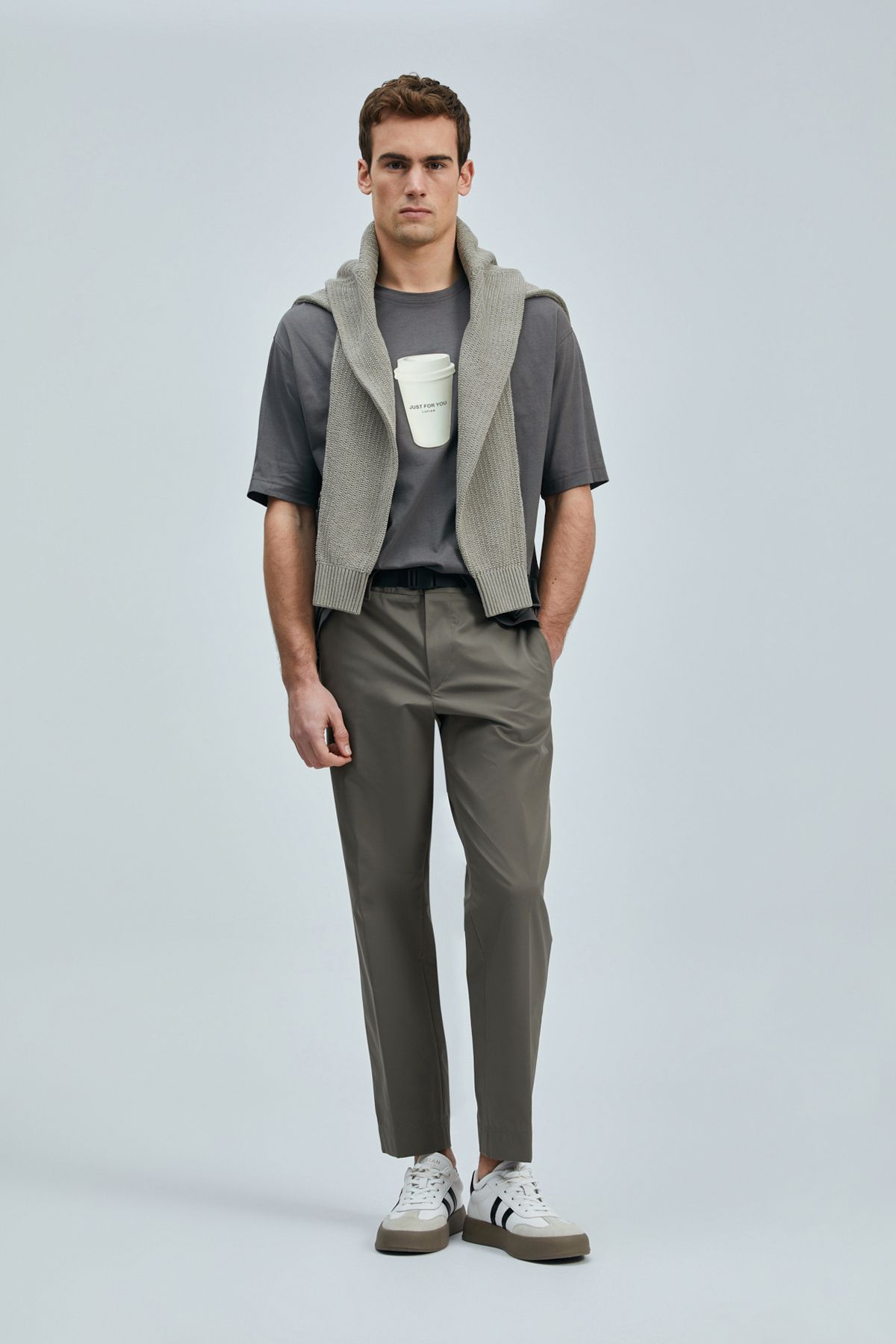 Lufian Omen Modern Grafik T- Shirt Siyah