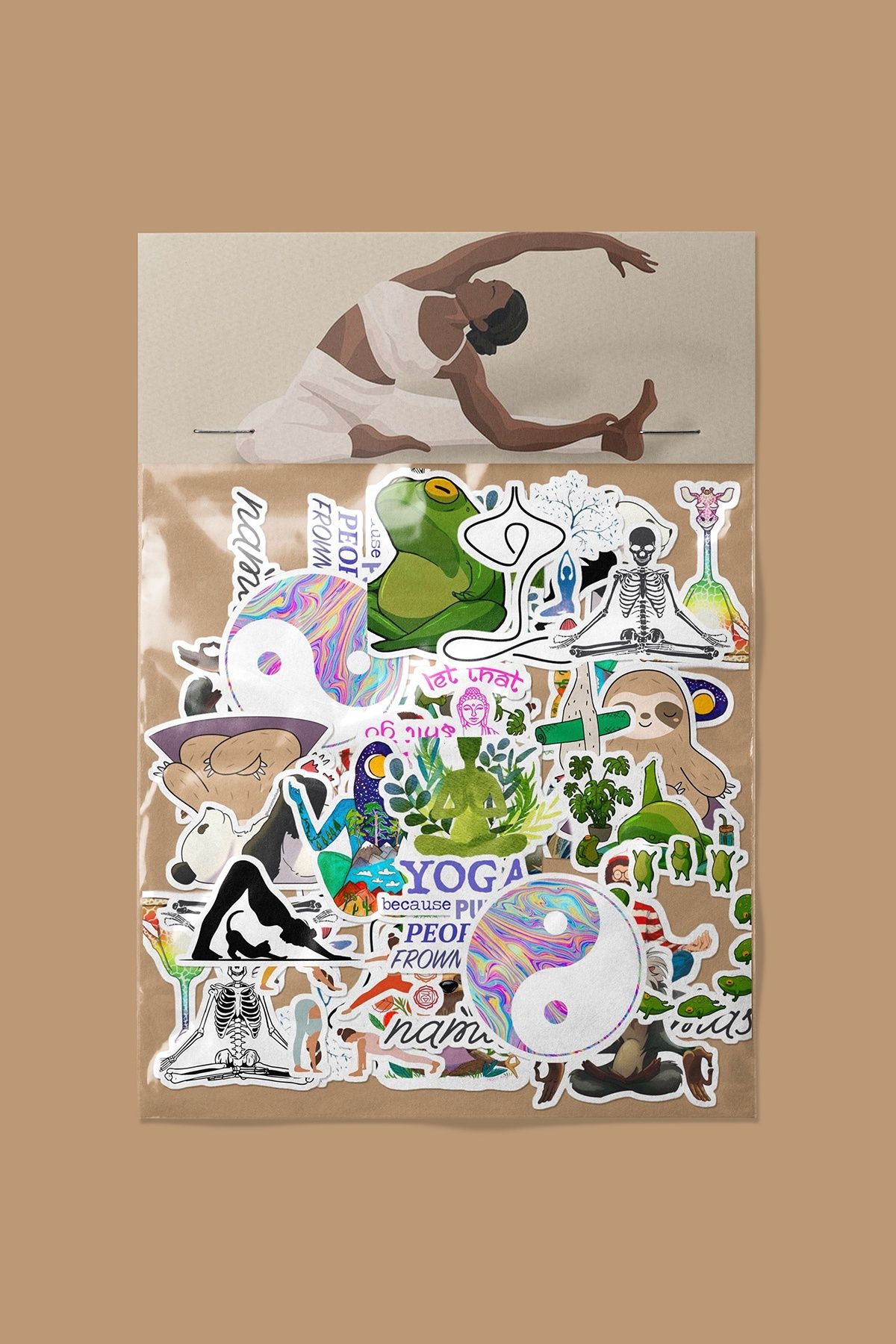 dadi ramba Yoga Sticker paketi -Bullet Journal - Ajanda -Laptop Etiket Çıkartma