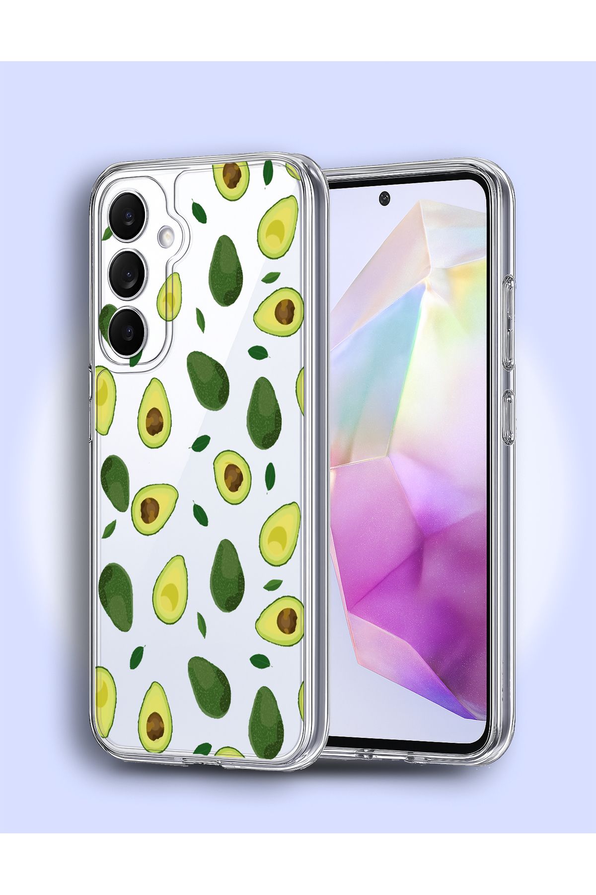 Caseji Samsung Galaxy A55 Uyumlu Köşe Korumalı Şeffaf Baskılı Kılıf