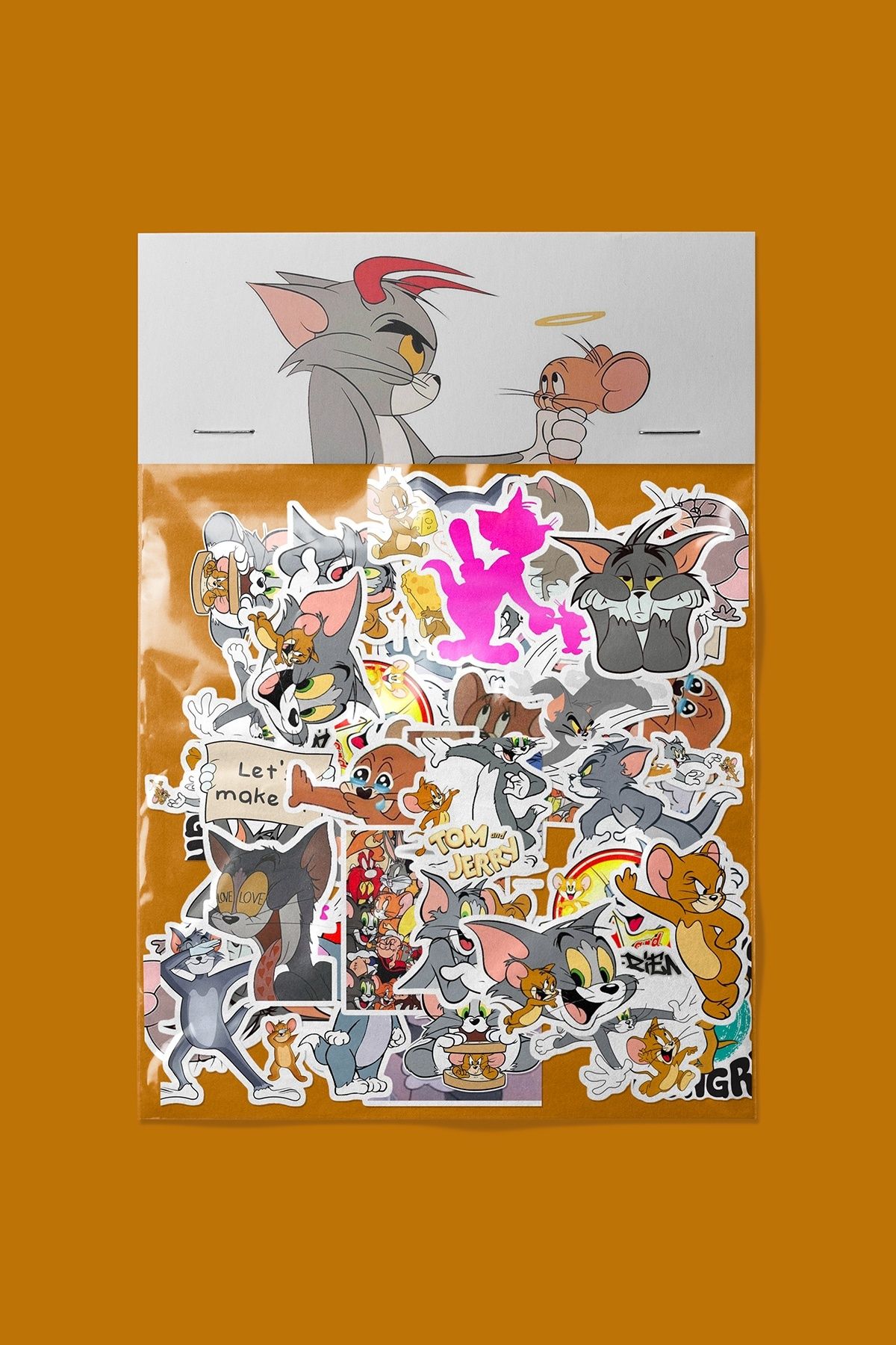 dadi ramba Tom ve Jerry Sticker paketi -Bullet Journal - Ajanda -Laptop Etiket Çıkartma