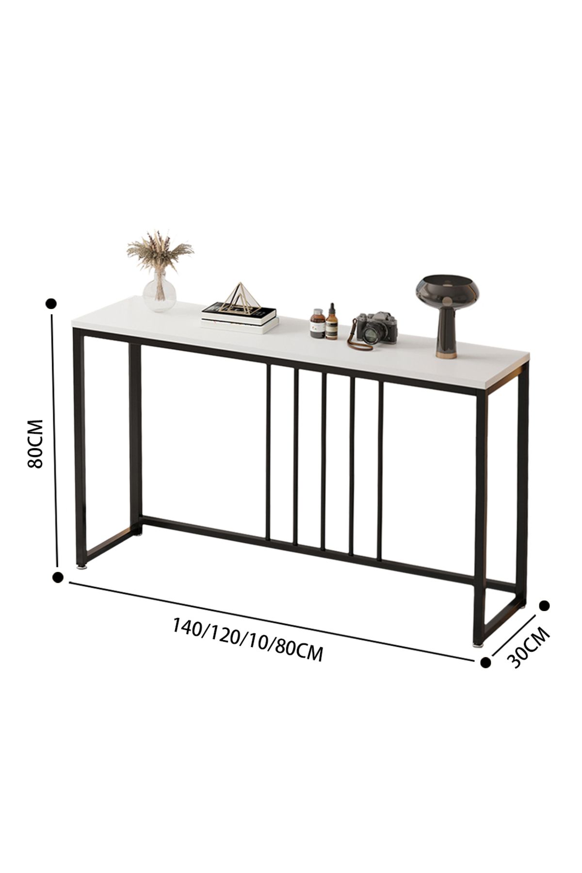 EqiEch-Metal Frame Console Table for Entryway, Sofa, Hallway - 100x30x80cm 5