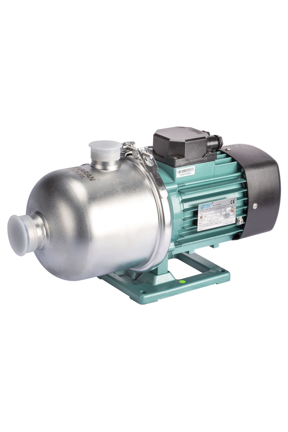 ALAVAN Varan TEST Komple (AISI 316) Paslanmaz / Yatay Çok Kademeli Endüstriyel OEM Santrifüj Pompa (3 HP /