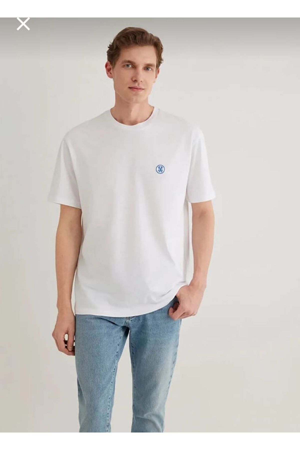 MENA Logo Baskılı Bisiklet Yaka T-shirt