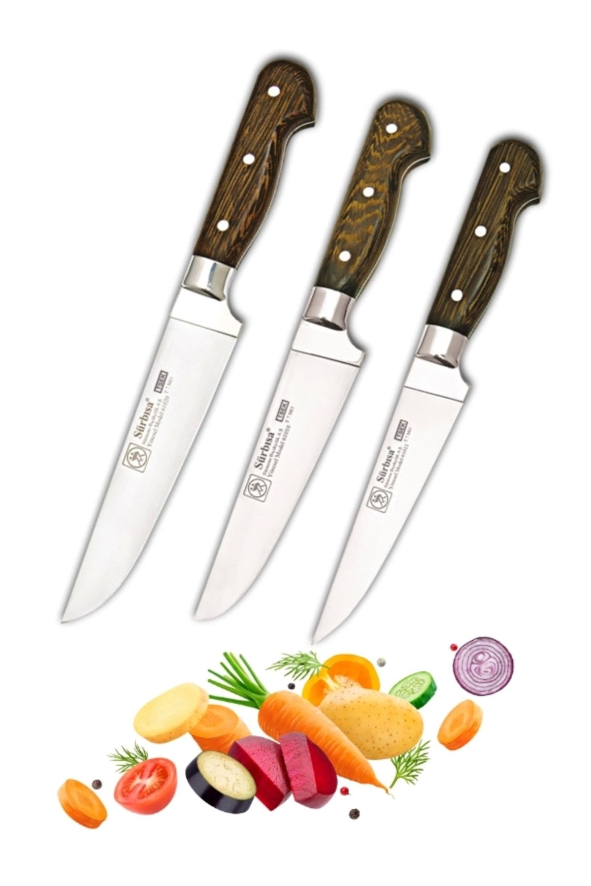 Sürbisa Kasap Seti (3'lü Pimli Ahşap) 61010ym-011ym-020ym