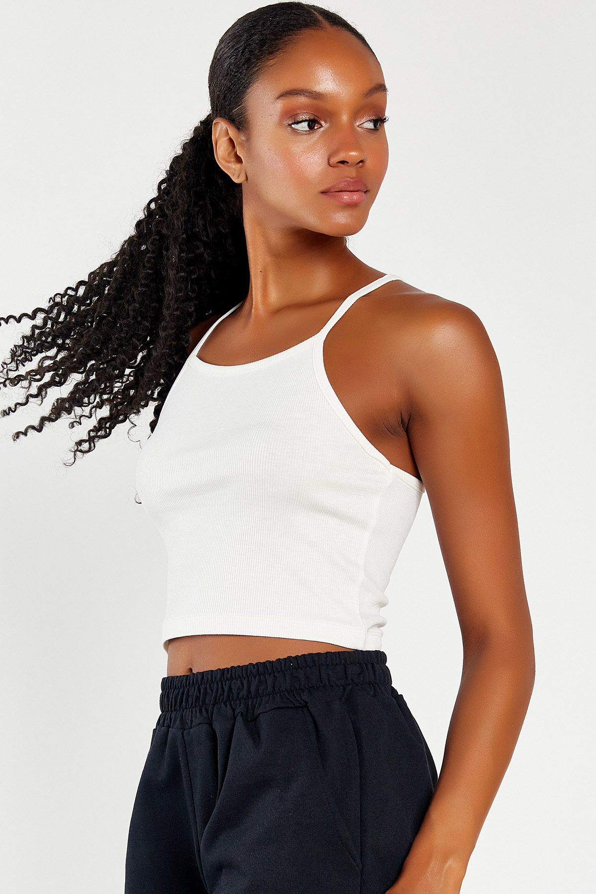 Hopoi Kadın İp Askılı Crop Top