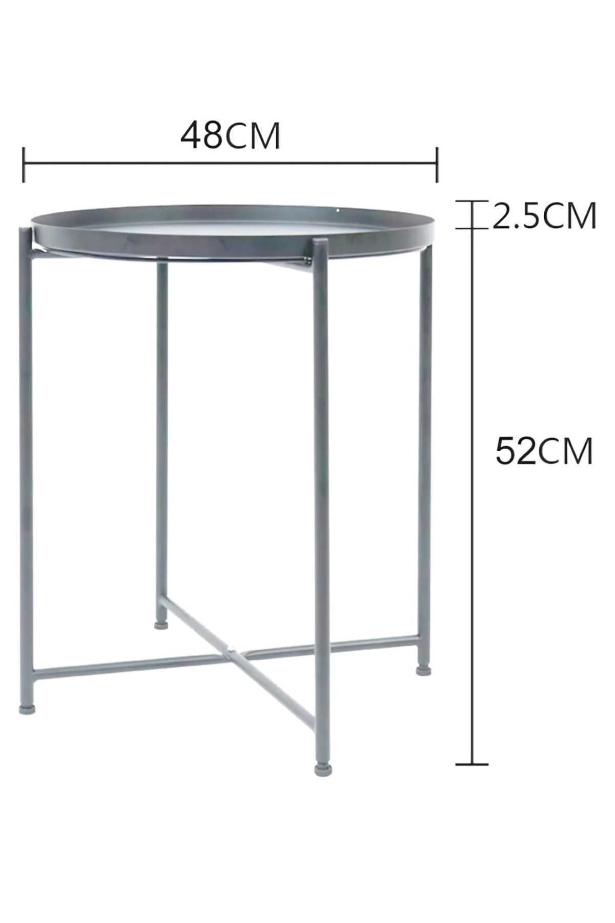 طاولة جانبية دائرية مقاومة للصدأ والماء، لون رمادي طاولة بجانب السرير لغرفة المعيشة وغرفة النوم