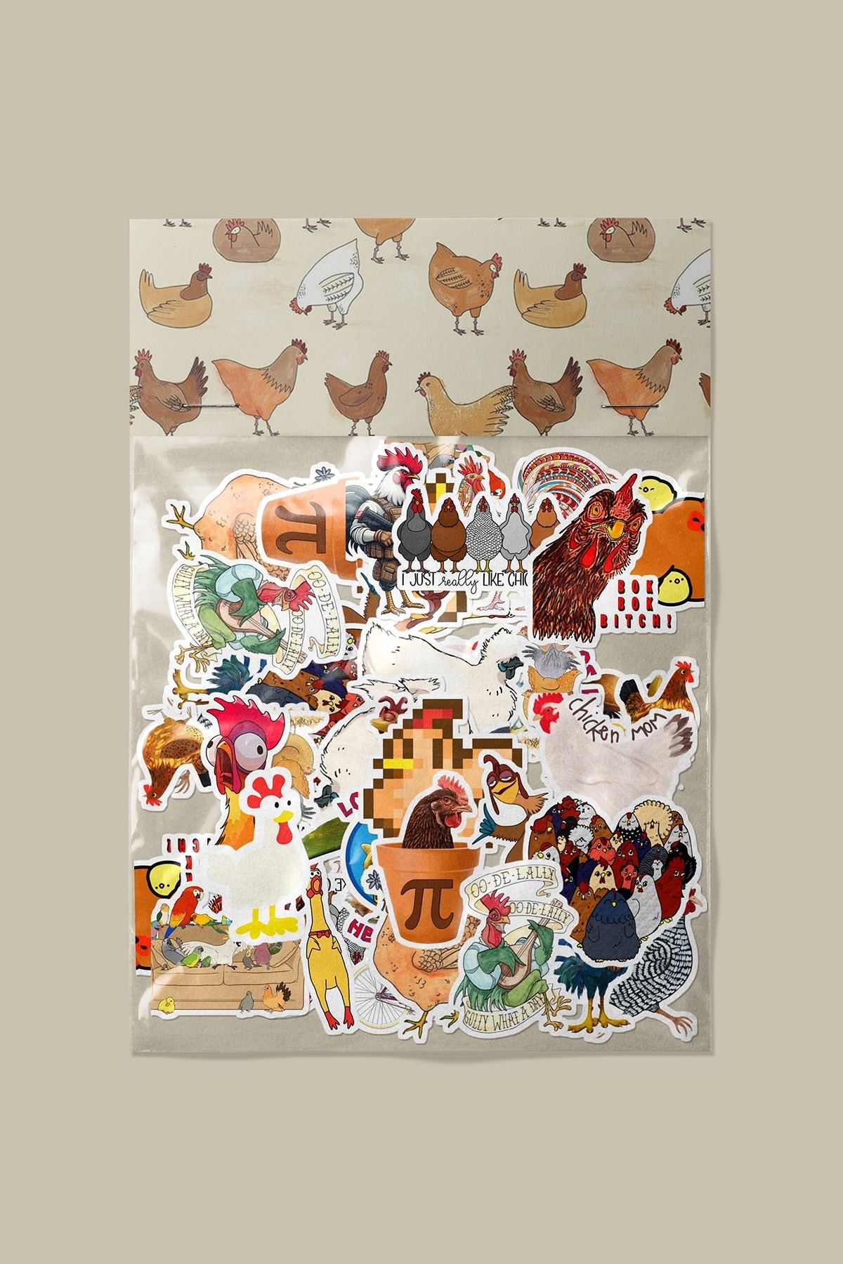 dadi ramba Tavuk Sticker paketi -Bullet Journal - Ajanda -Laptop Etiket Çıkartma