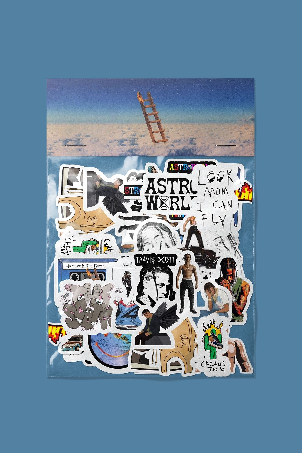 dadi ramba Travis Scott Sticker paketi -Bullet Journal - Ajanda -Laptop Etiket Çıkartma