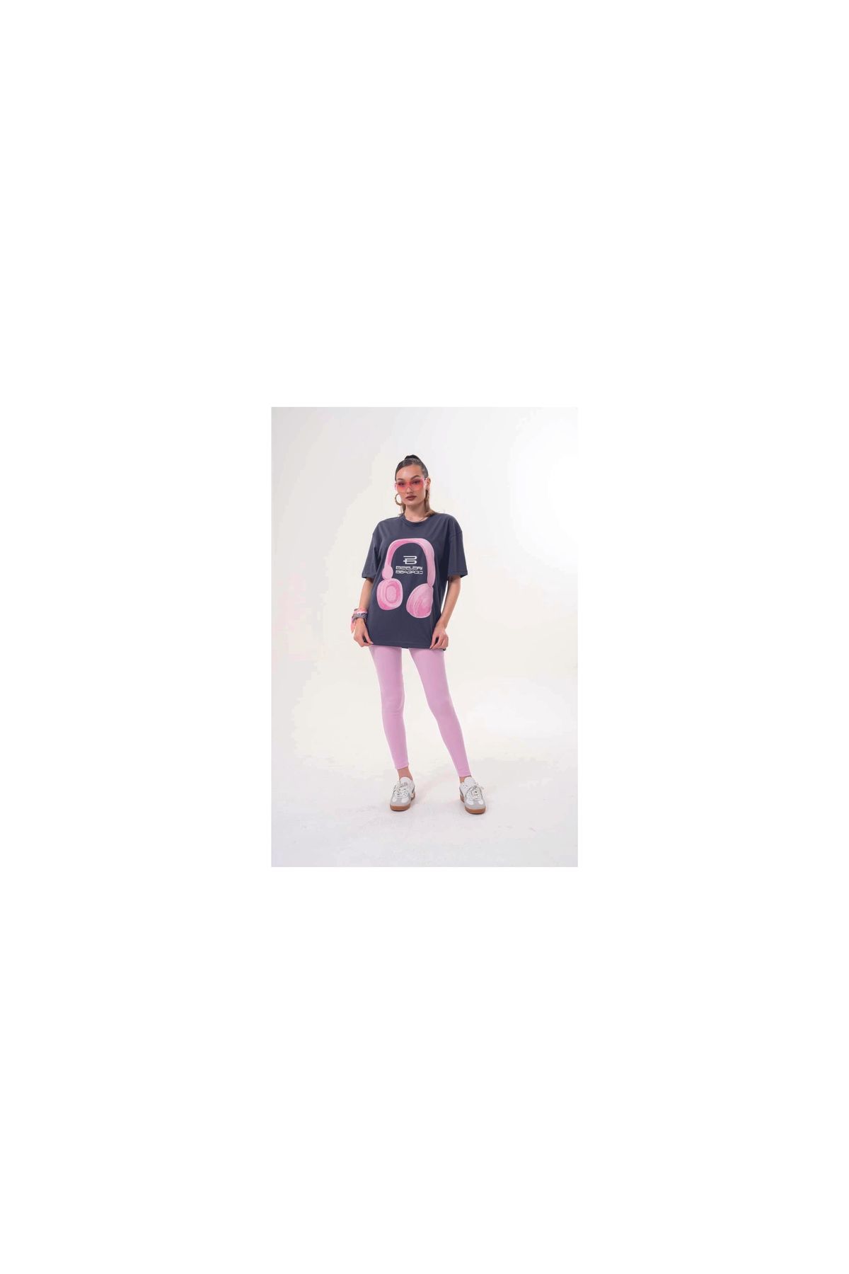 liyanamoda Kadın Oversize T-Shirt Ön Yüz Baskılı
