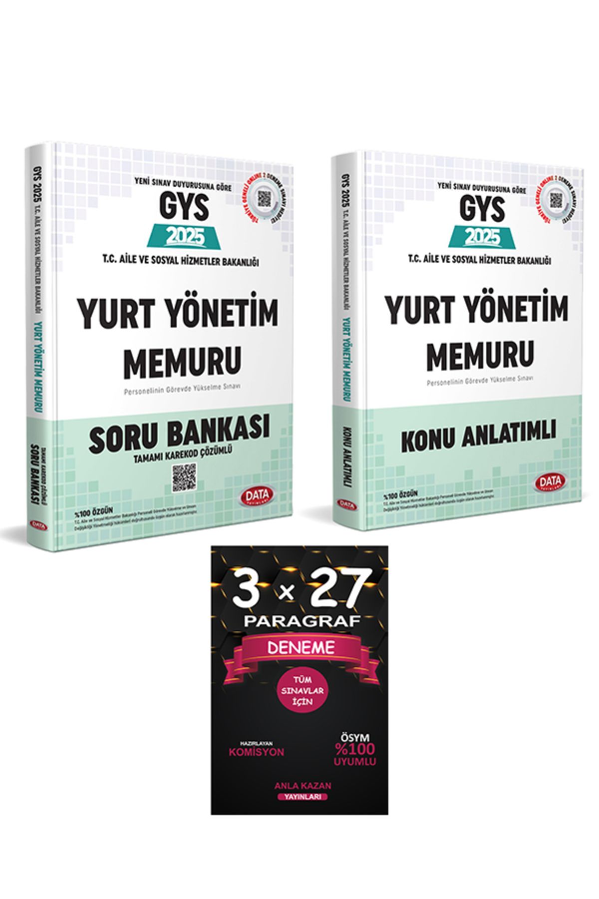 Data Yayınları 2025 T.C. Aile ve Sosyal Hizmetler Bakanlığı Yurt Yönetim Memuru GYS Konu ve Soru Data Yayınları