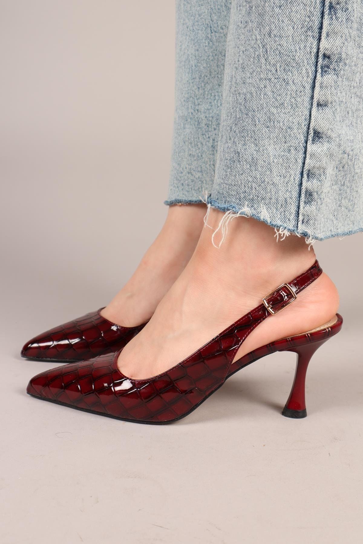 Birikon KASTOR Rugan Kroko Stiletto BORDO