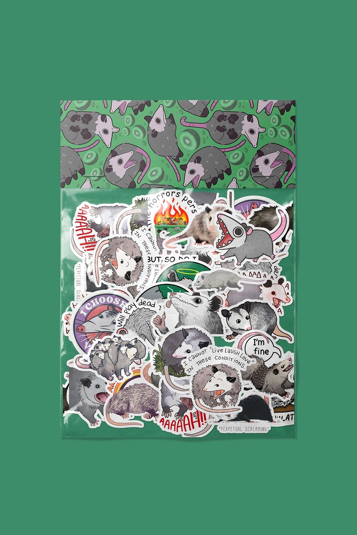 dadi ramba Opposum fare Sticker paketi -Bullet Journal - Ajanda -Laptop Etiket Çıkartma