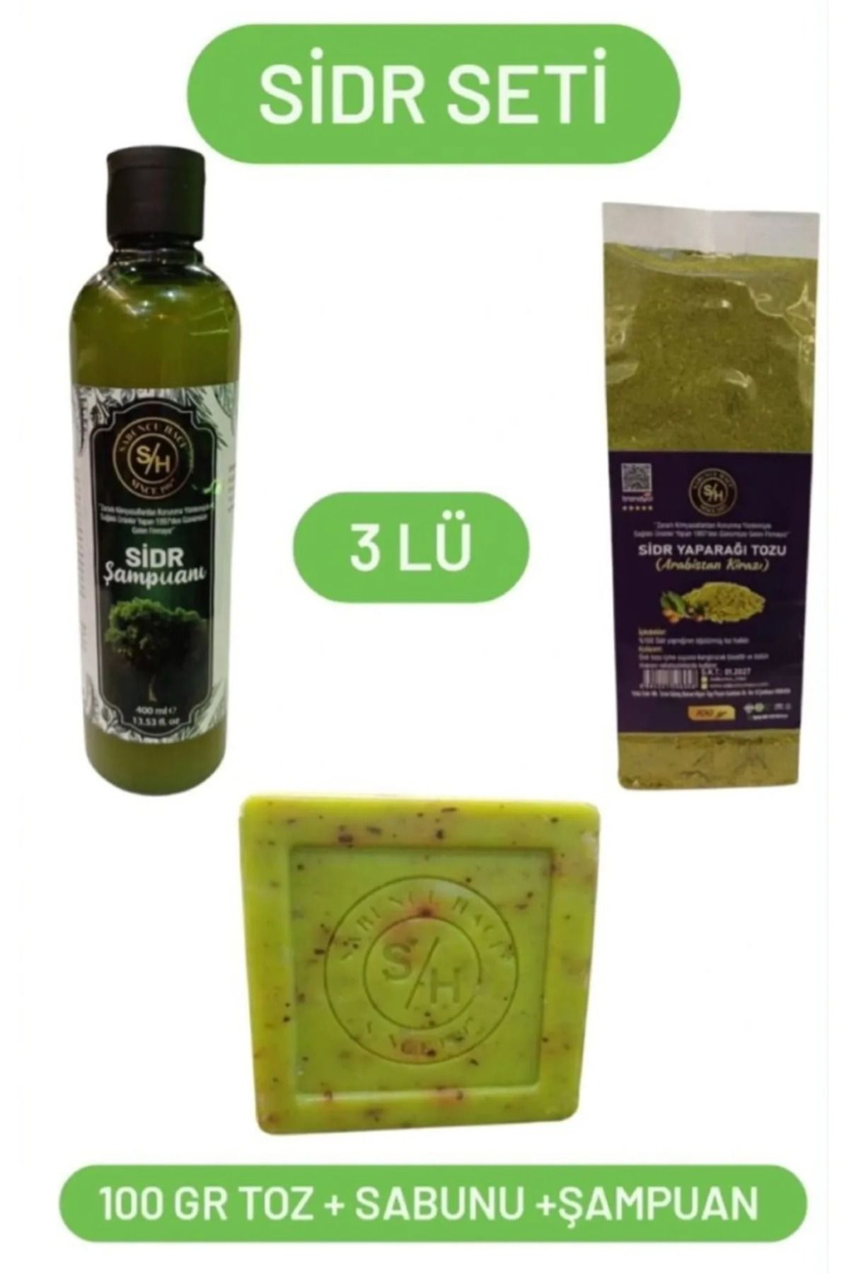 Home Sidr seti orijinal sidr sabunu +400 ml sidir şampuanı +100 gr sidr tozu manevi etkili terapi set