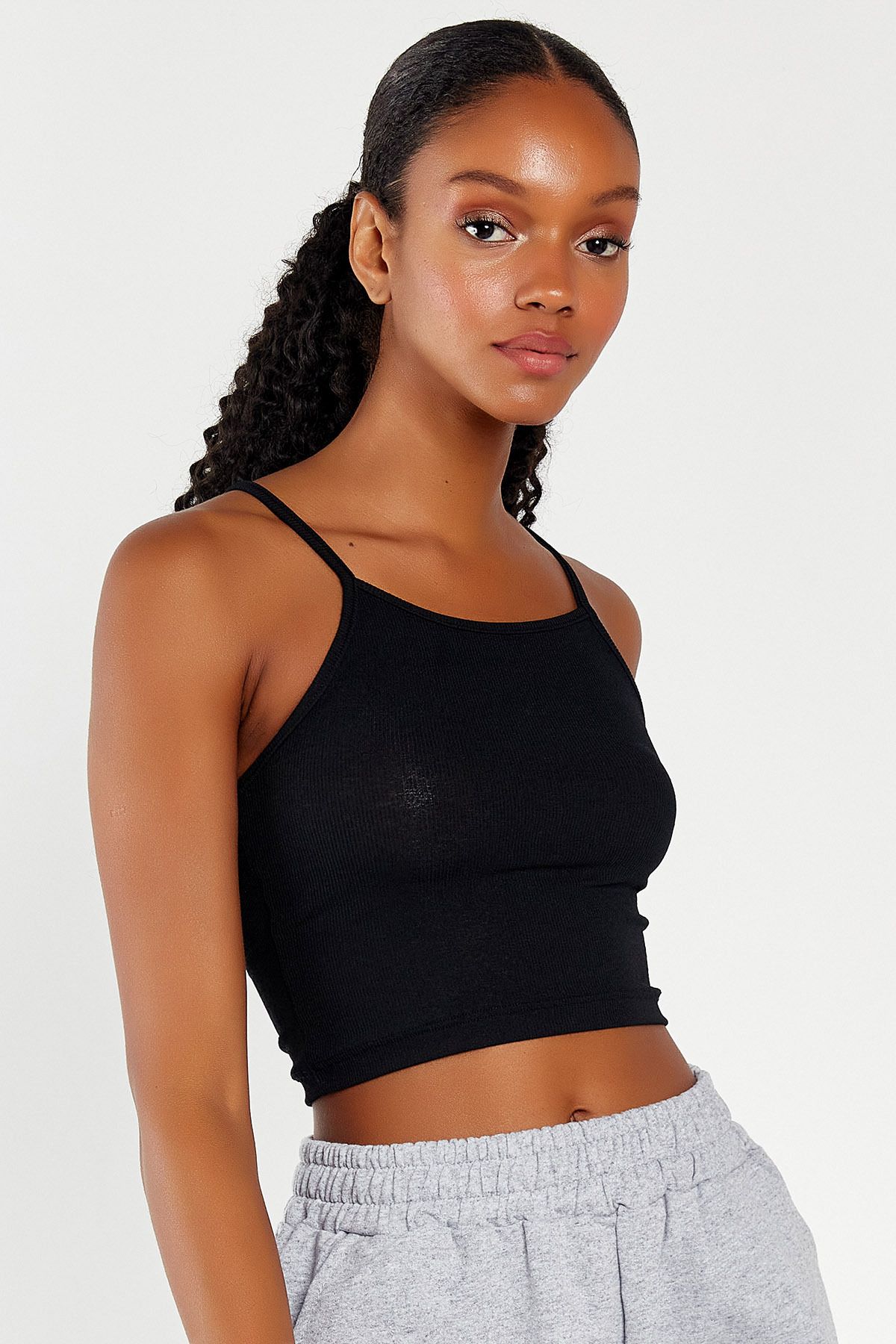 Hopoi Kadın İp Askılı Crop Top