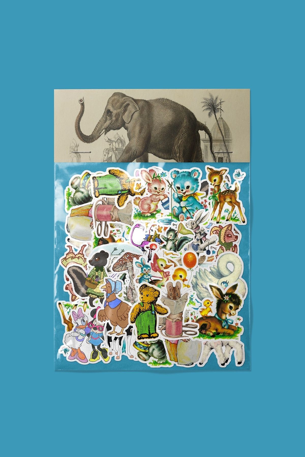 dadi ramba Vintage Hayvanlar Sticker paketi -Bullet Journal - Ajanda -Laptop Etiket Çıkartma