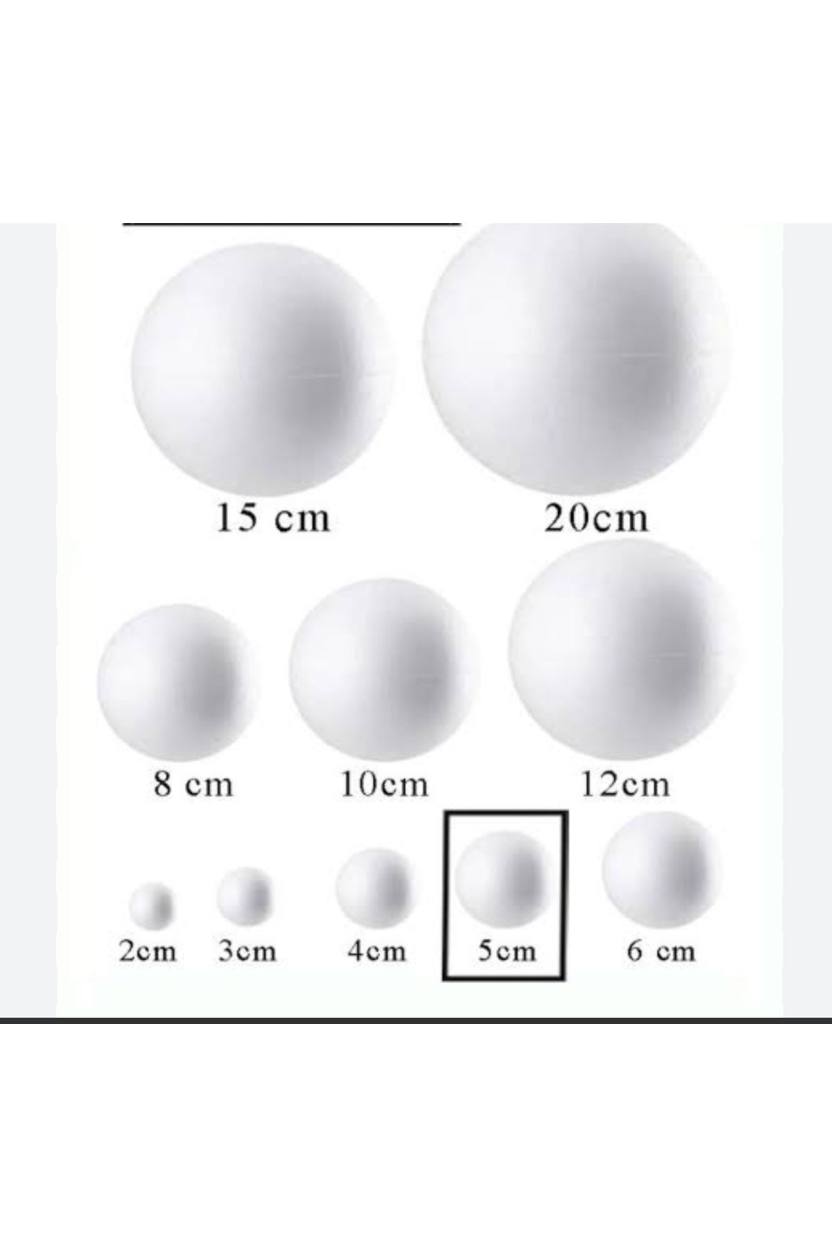 ÇİLEKHOMEAVM Strafor Köpük Top 5 Cm - (25 li Paket)