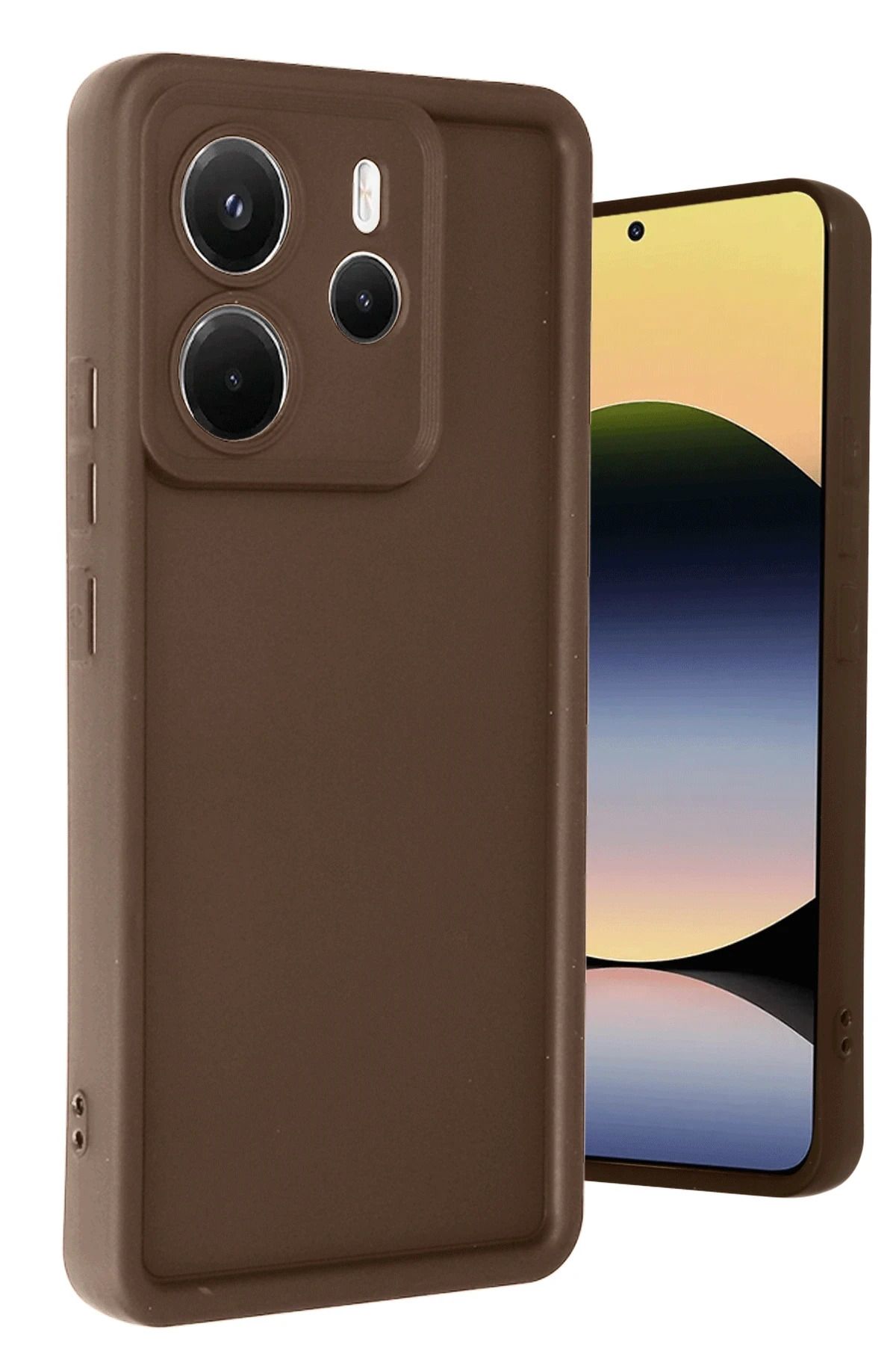 NewFace Xiaomi Redmi Note 14 4G Kılıf Viera Silikon - Kahverengi MRAYD