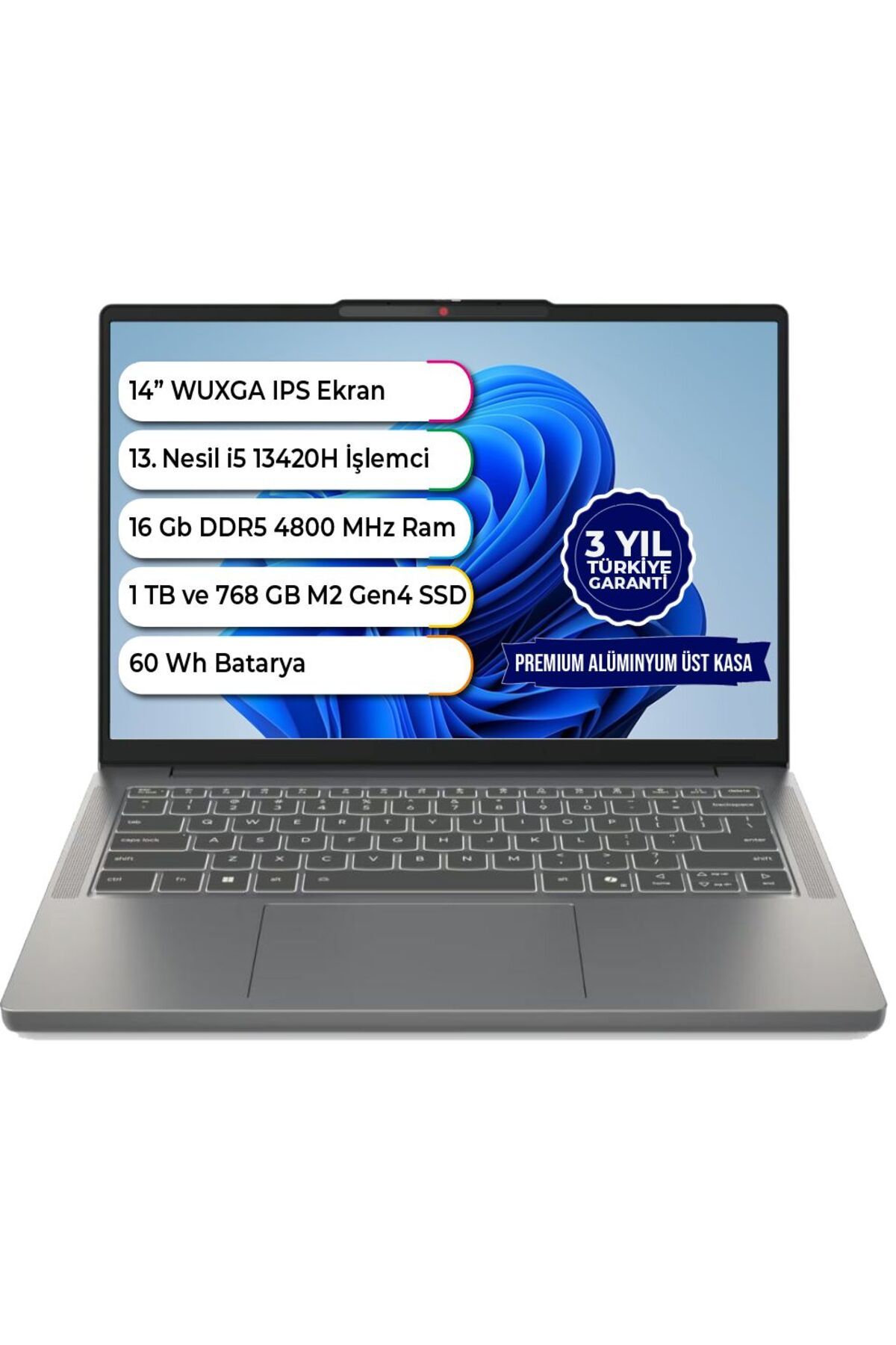LENOVO Ideapad Slim 3 14ırh10 Intel I5 13420h Ddr5 16 Gb 512 Gb Ssd Freedos 14 Inç 83k00028tr161