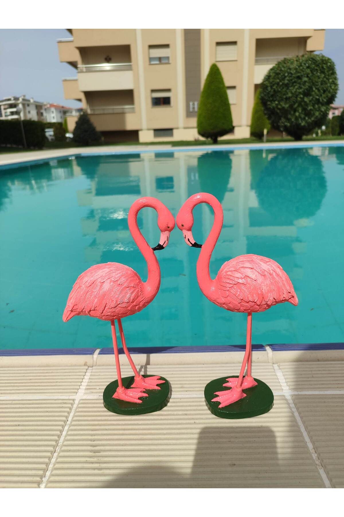 BilgeCe hoMe Flamingo heykel seti, İkili flamingo takım heykel, polyester heykel