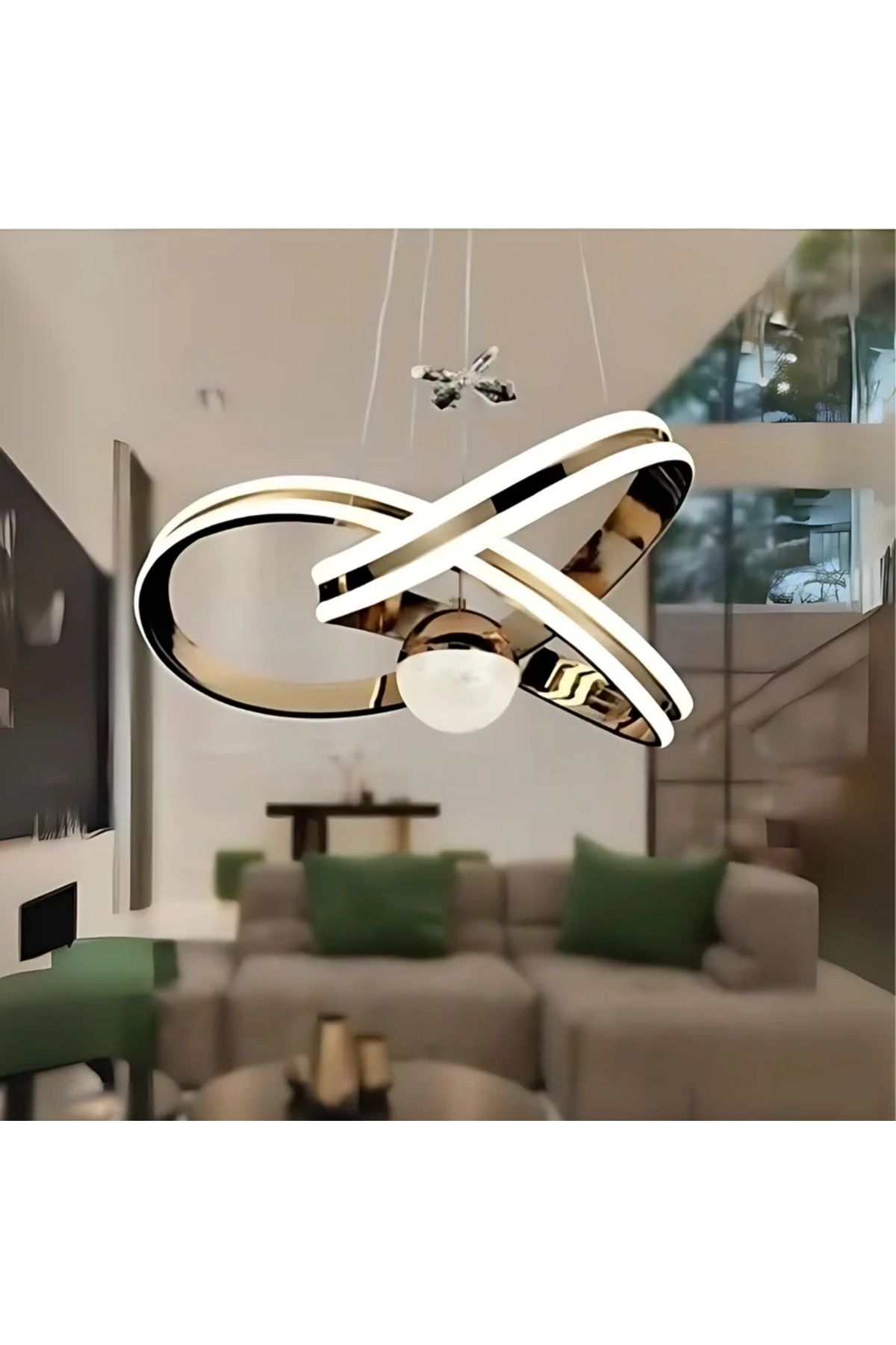 Elektroyou Duru Gold 3 Renk Ledli Modern Özel Tasarım Sarkıt Led Avize