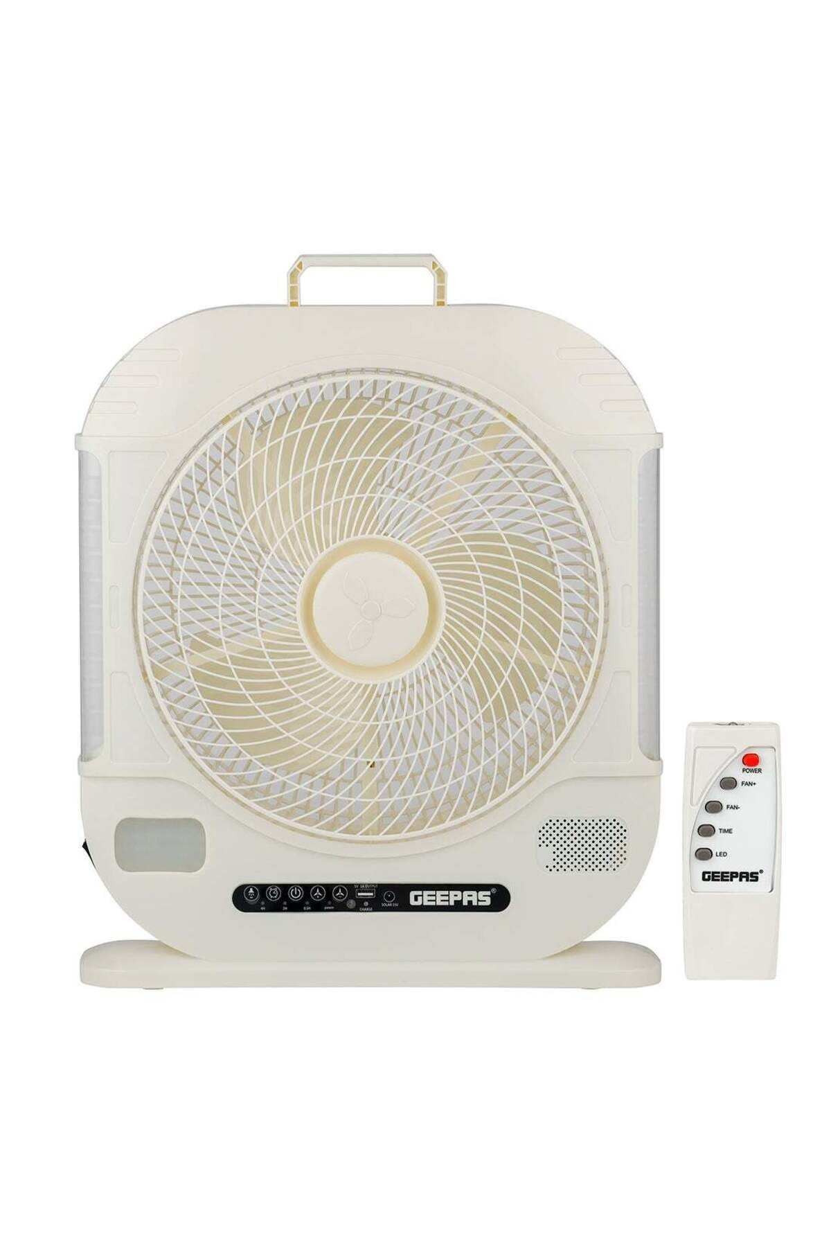 Geepas-12" Rechargeable Fan with Remote Control With LED Light Function, High Performance Fan with Working 1