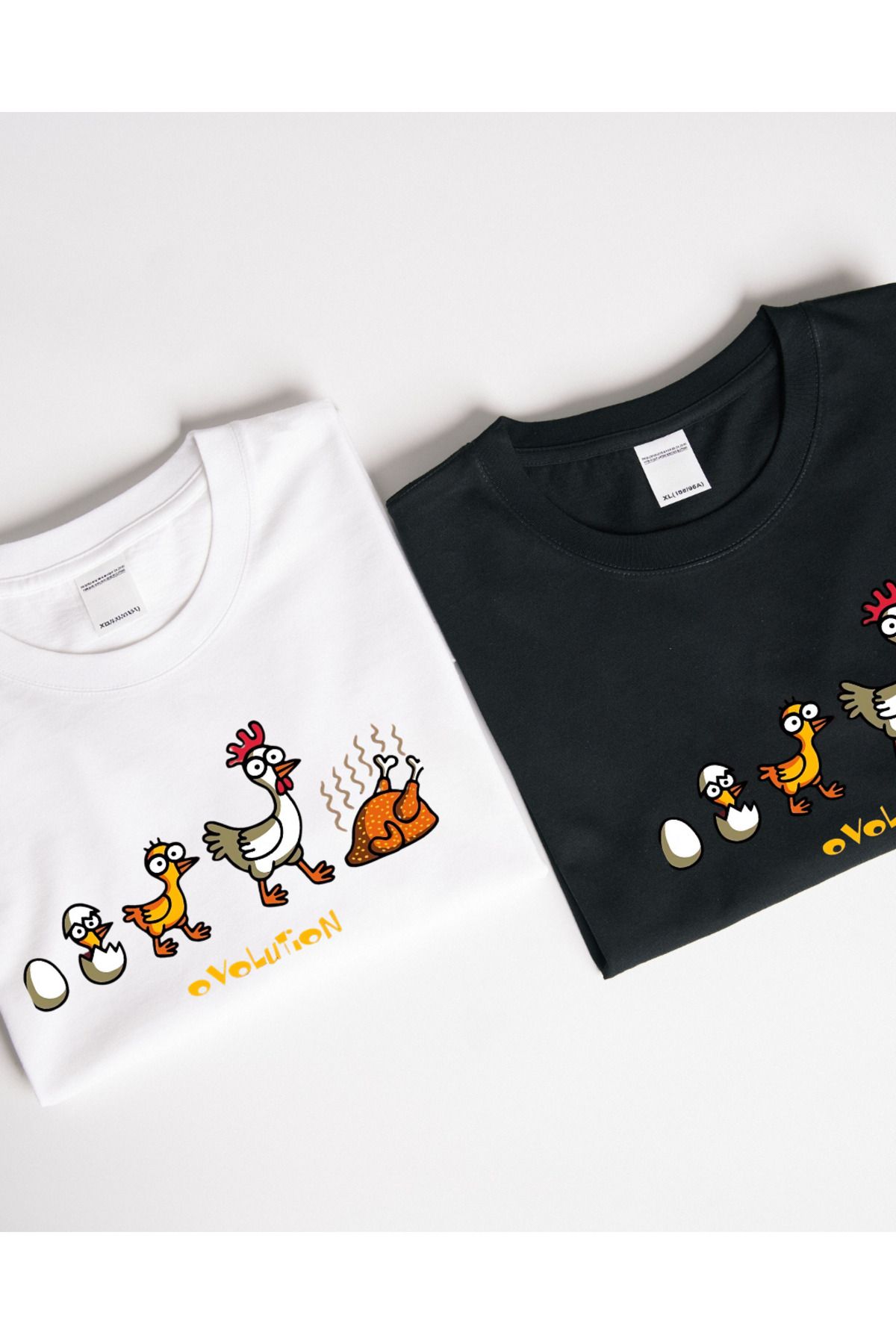 Ebiidesign Tavuk Evolotion Tasarımlı Baskılı T-Shirt