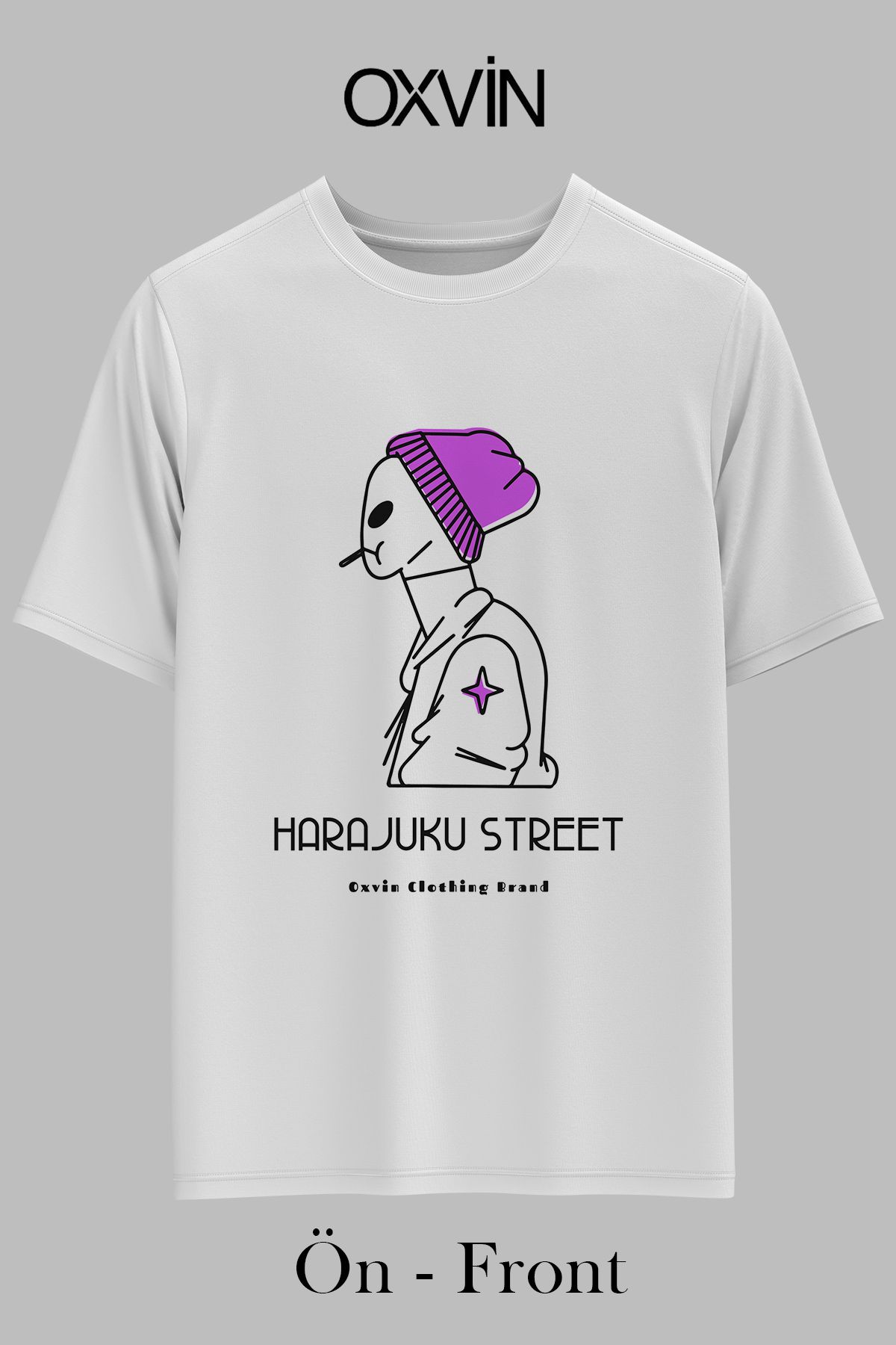 OXVİN HARAJUKU STREET Baskılı OVERSİZE Unisex T-Shirt (BOL KALIP)