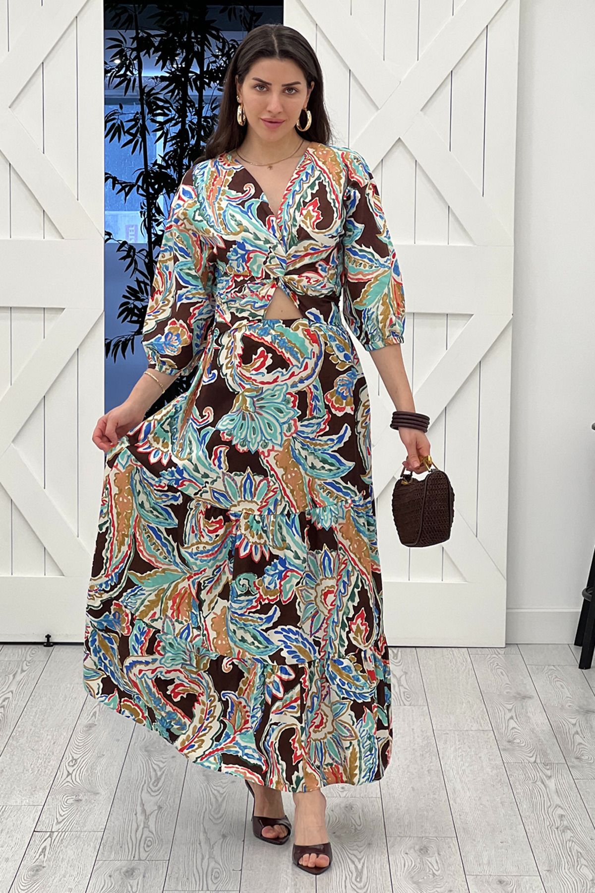 Act Pepicino Kids&Boutique Renkli Düğüm Detaylı Poplin Elbise 2781
