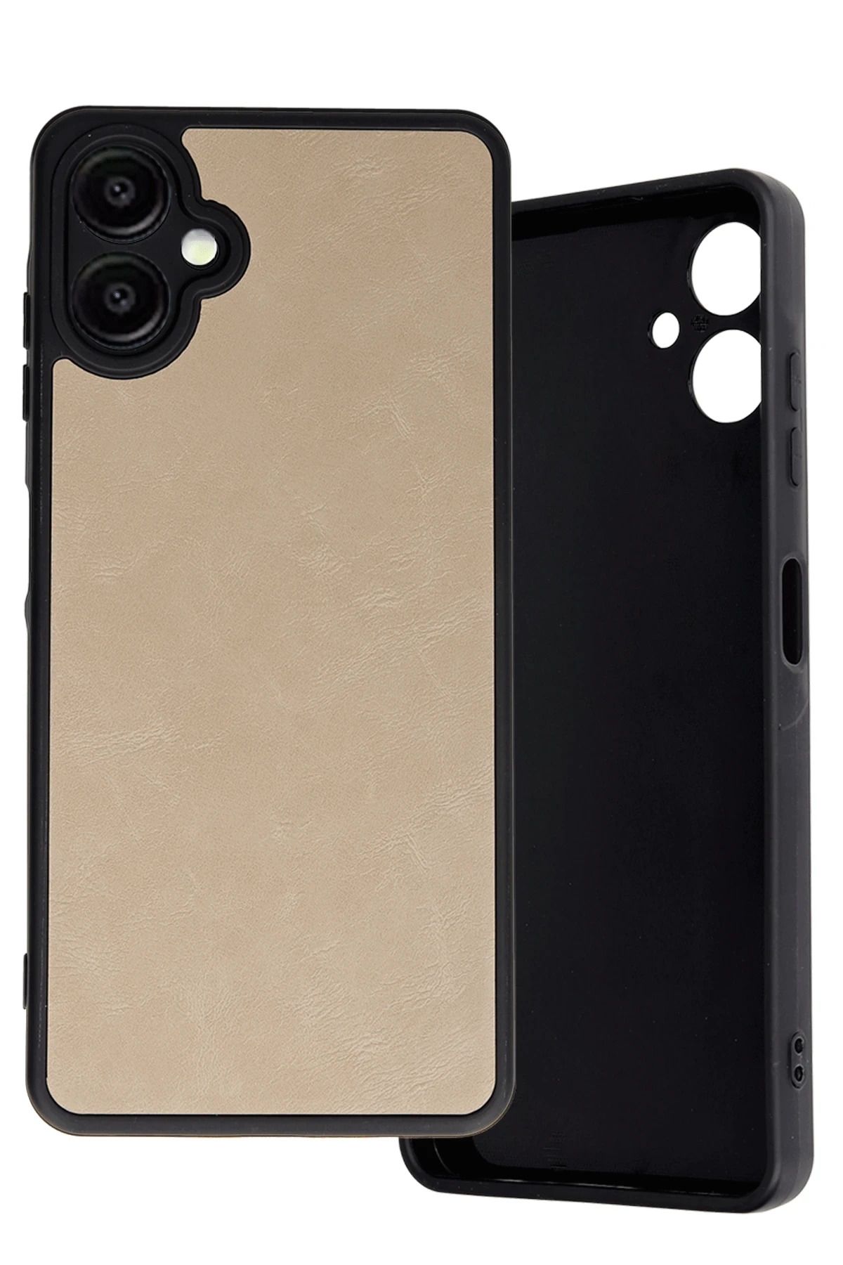 NewFace Samsung Galaxy A06 Kılıf Aras Deri Kapak - Pudra MRAYD