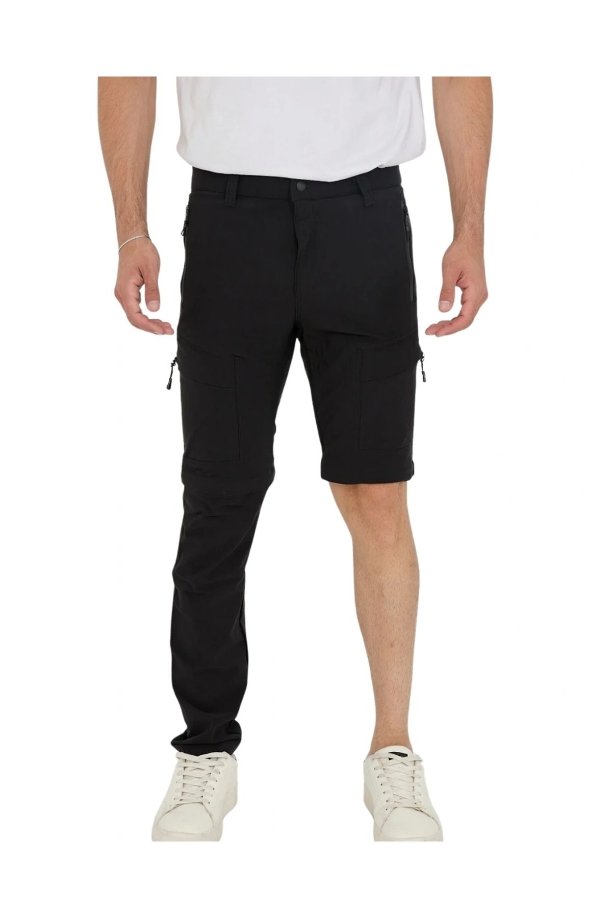 Bast10 Yazlık Likralı Outdoor Şorta Dönüşen Unisex Erkek Kadın Dönüştürülebilir Taktik Pantolon