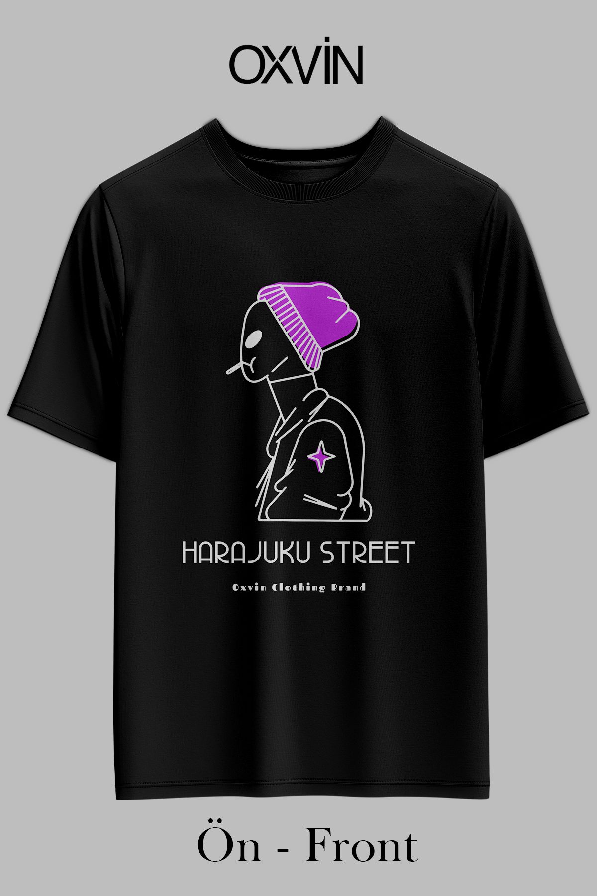 OXVİN HARAJUKU STREET Baskılı OVERSİZE Unisex T-Shirt (BOL KALIP)