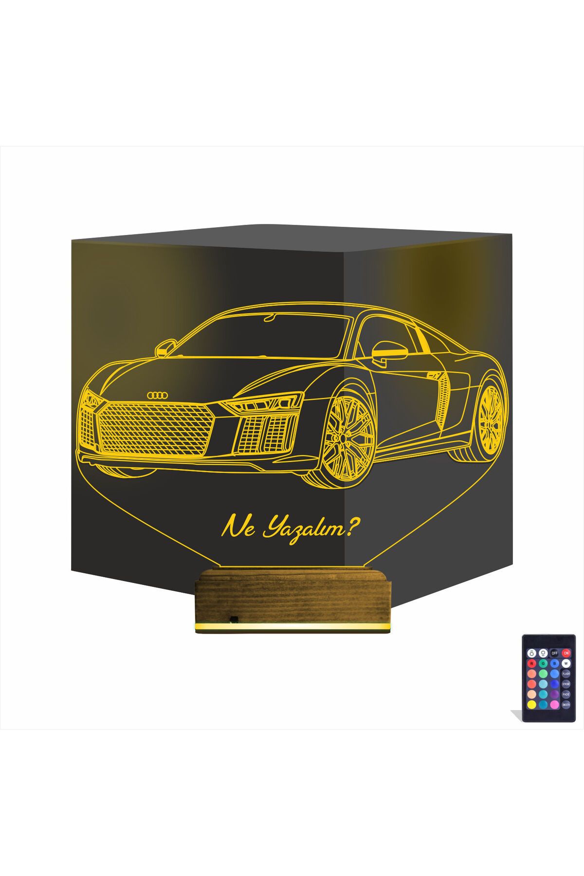 Kirppi 3d Lamba Spor Araba Audi V1 Kişiye Özel Masa Gece Lambası