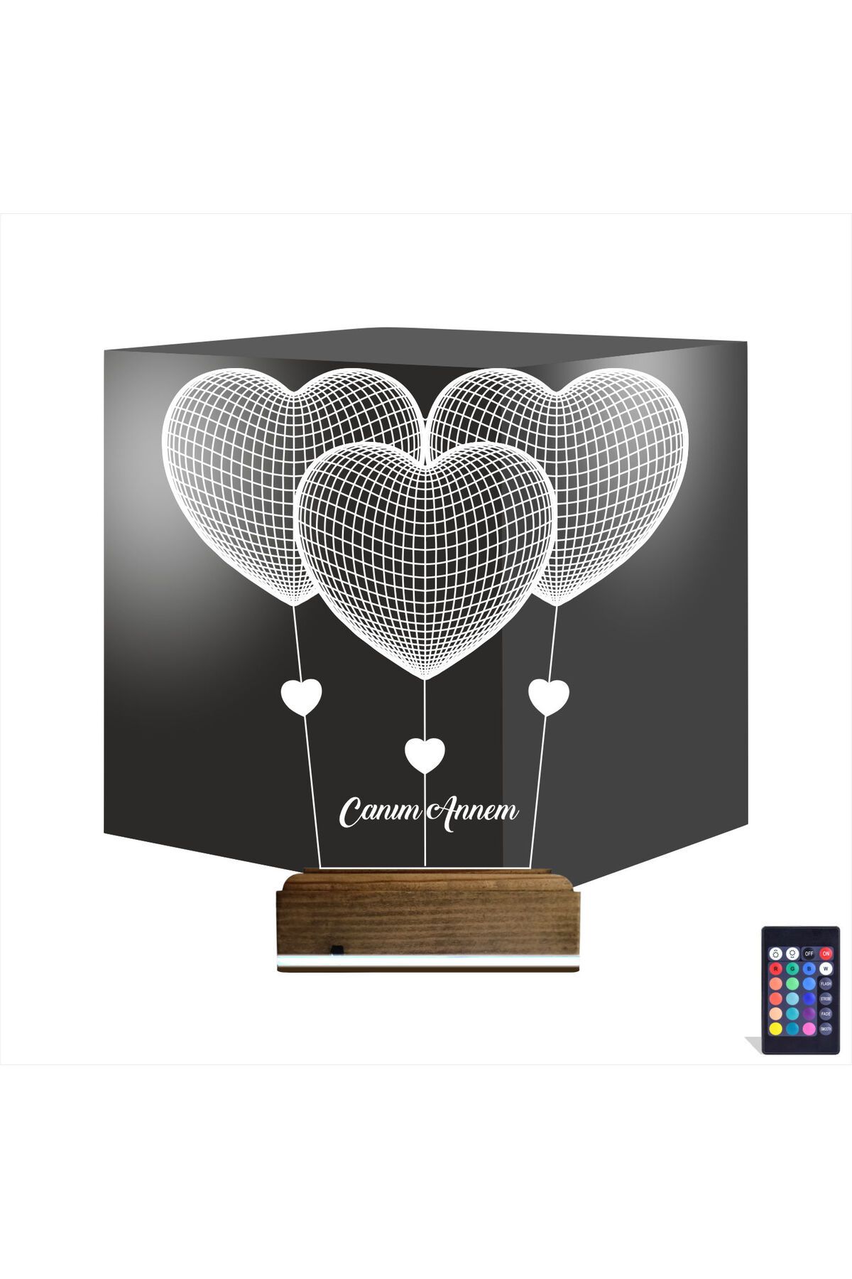 Kirppi 3d Lamba Kalp Sevgiliye Hediye V3 Kişiye Özel Masa Gece Lambası