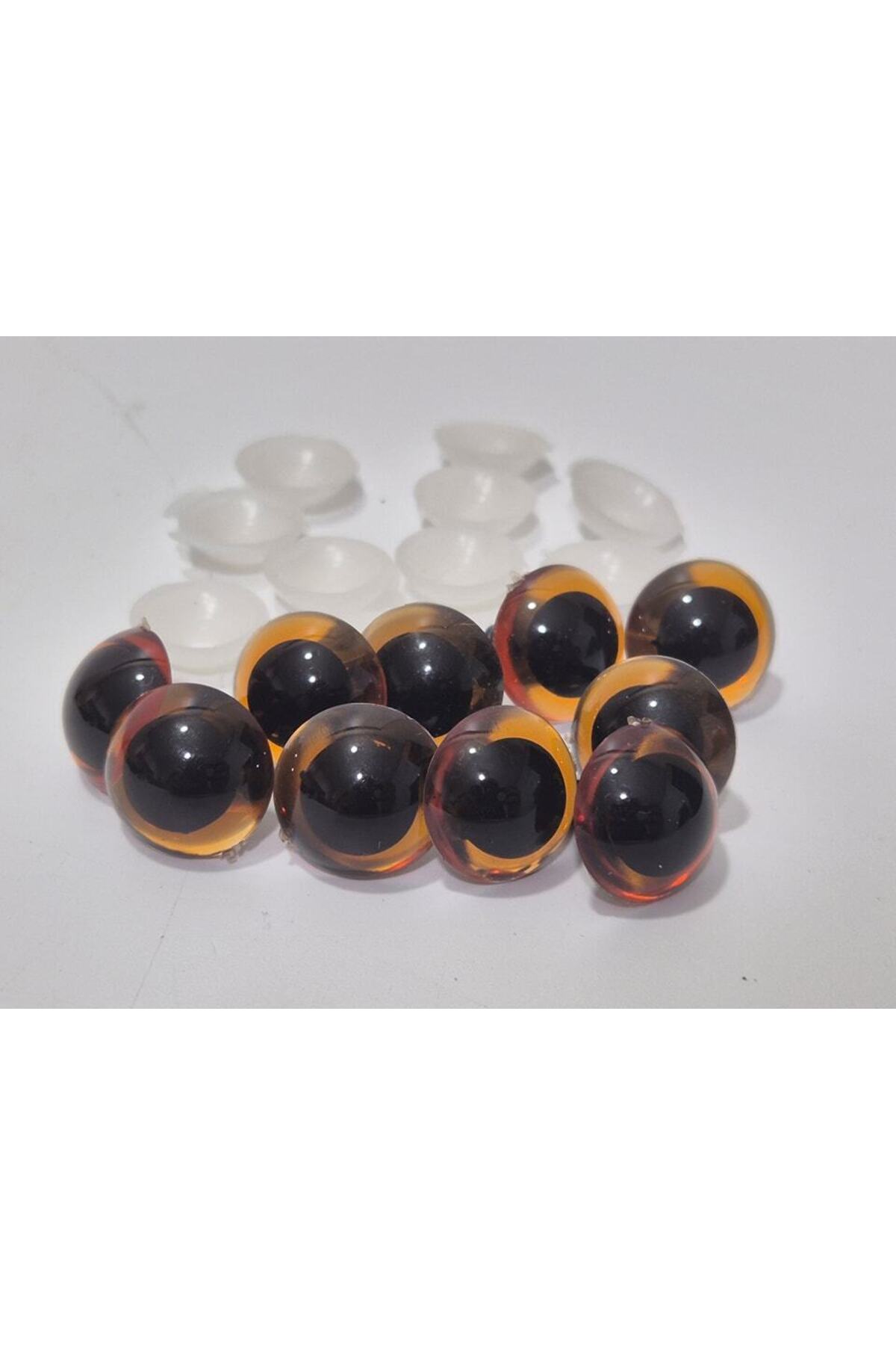 Hasyılmaz Amigurumi Peluş Oyuncak Vidalı Göz 18mm Sarı Siyah (10 Adet)