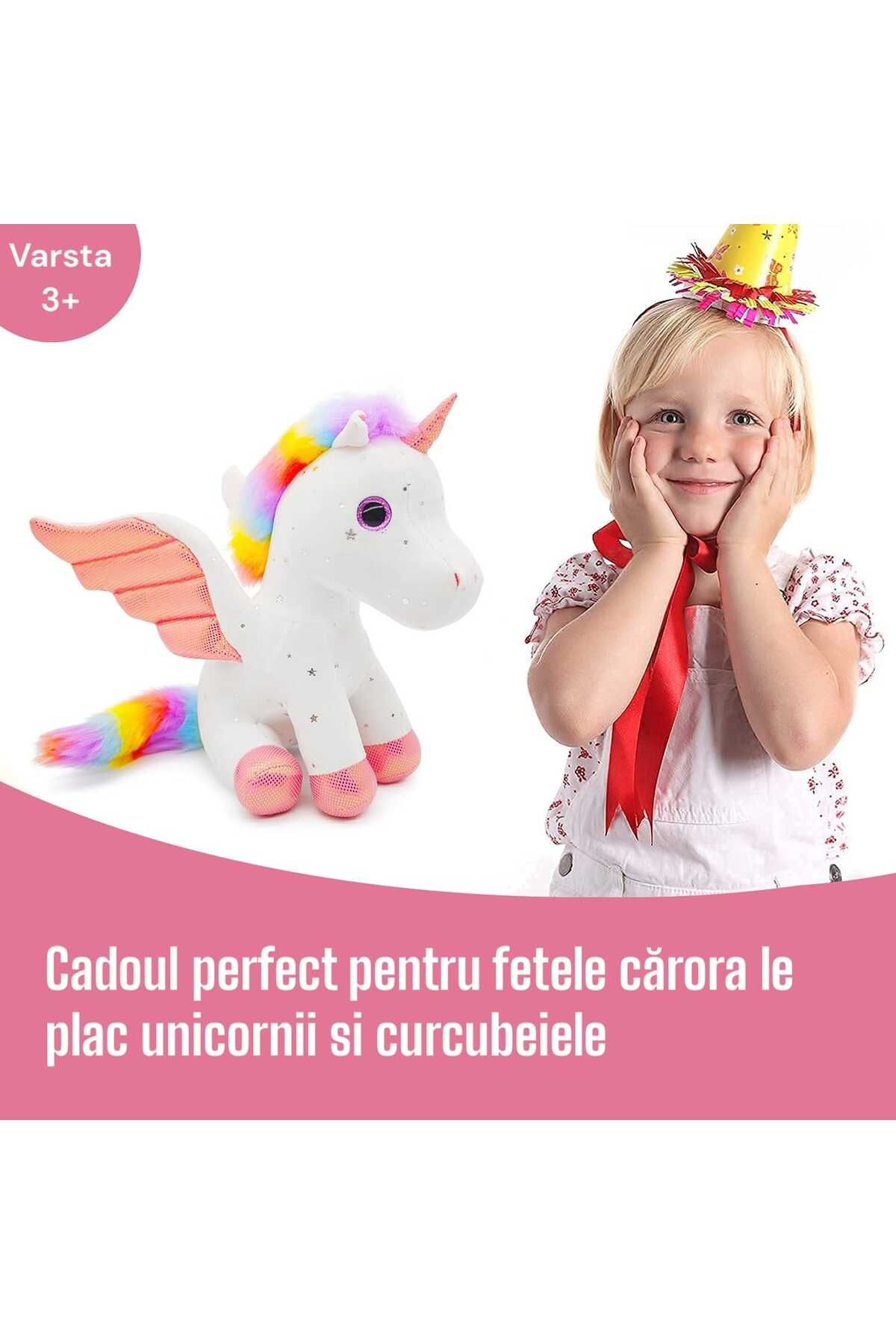 Malvys-Jucarie de plus Malvys®, Unicorn cu Aripi de Inger, Alb, 30 cm 3
